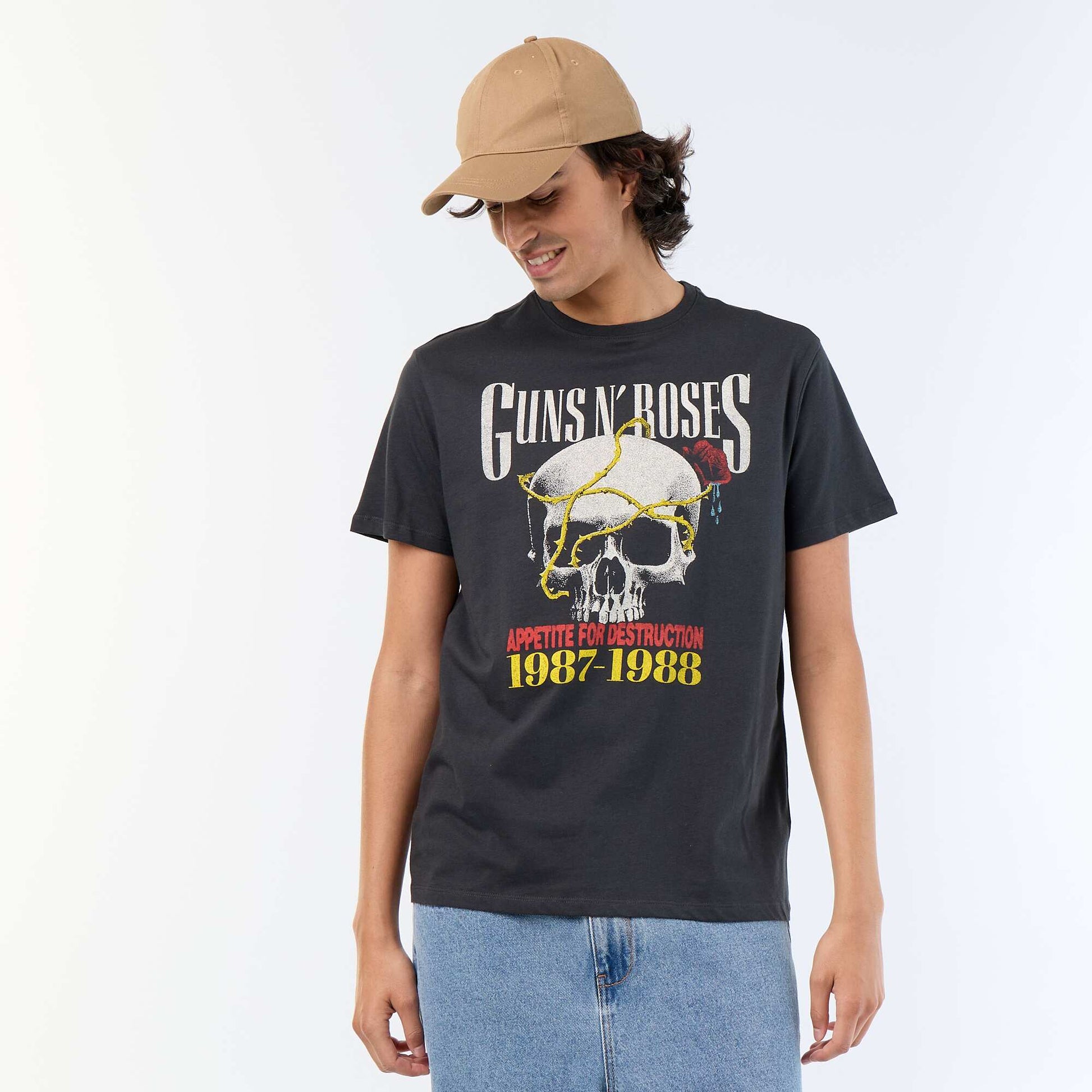 T-shirt 'Guns N\'Roses' short sleeves BLACK