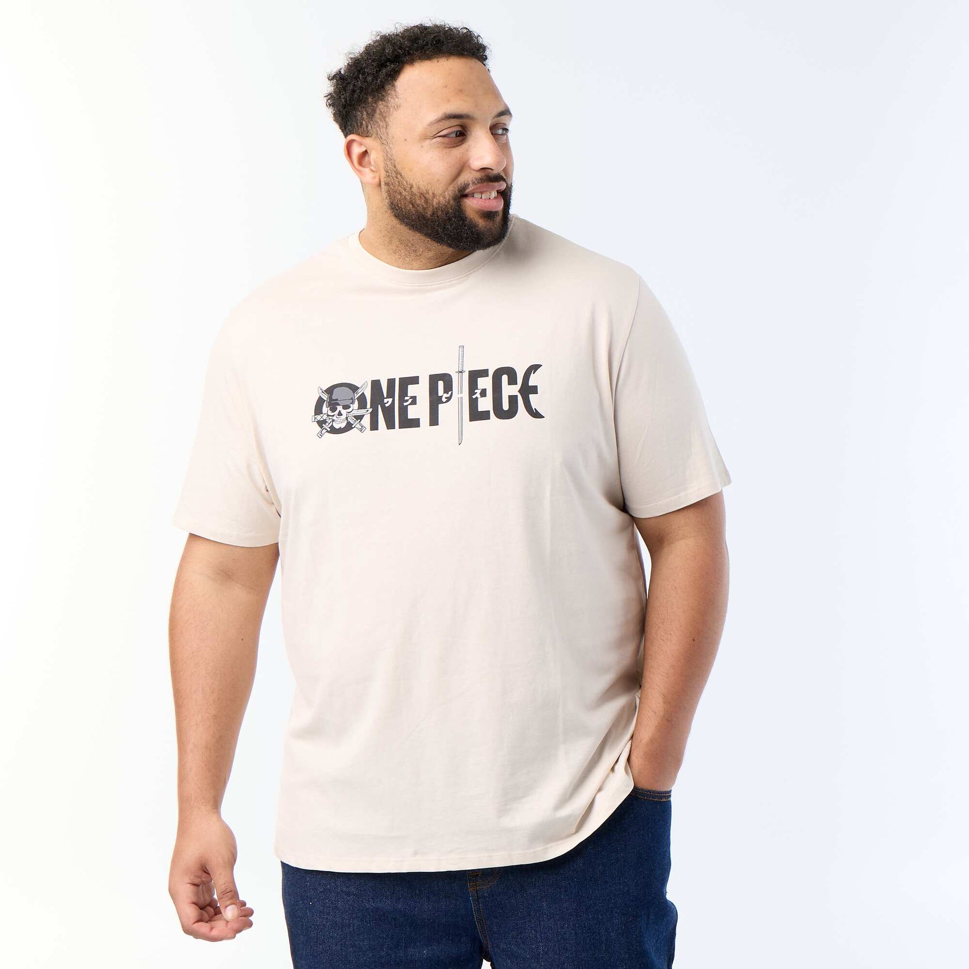'One Piece' Short-Sleeved T-shirt GREY