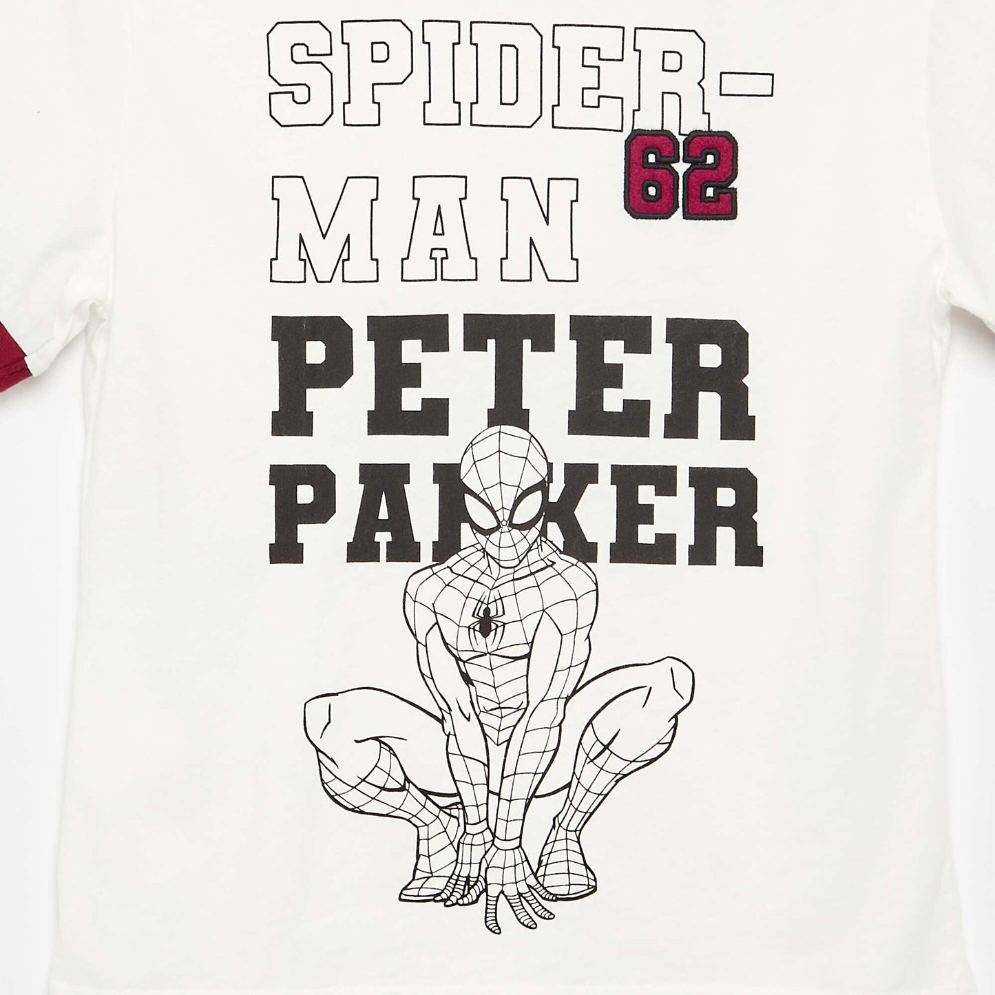 Marvel-ის გრძელმკლავიანი ადამიანი-ობობა მაისური თეთრი
