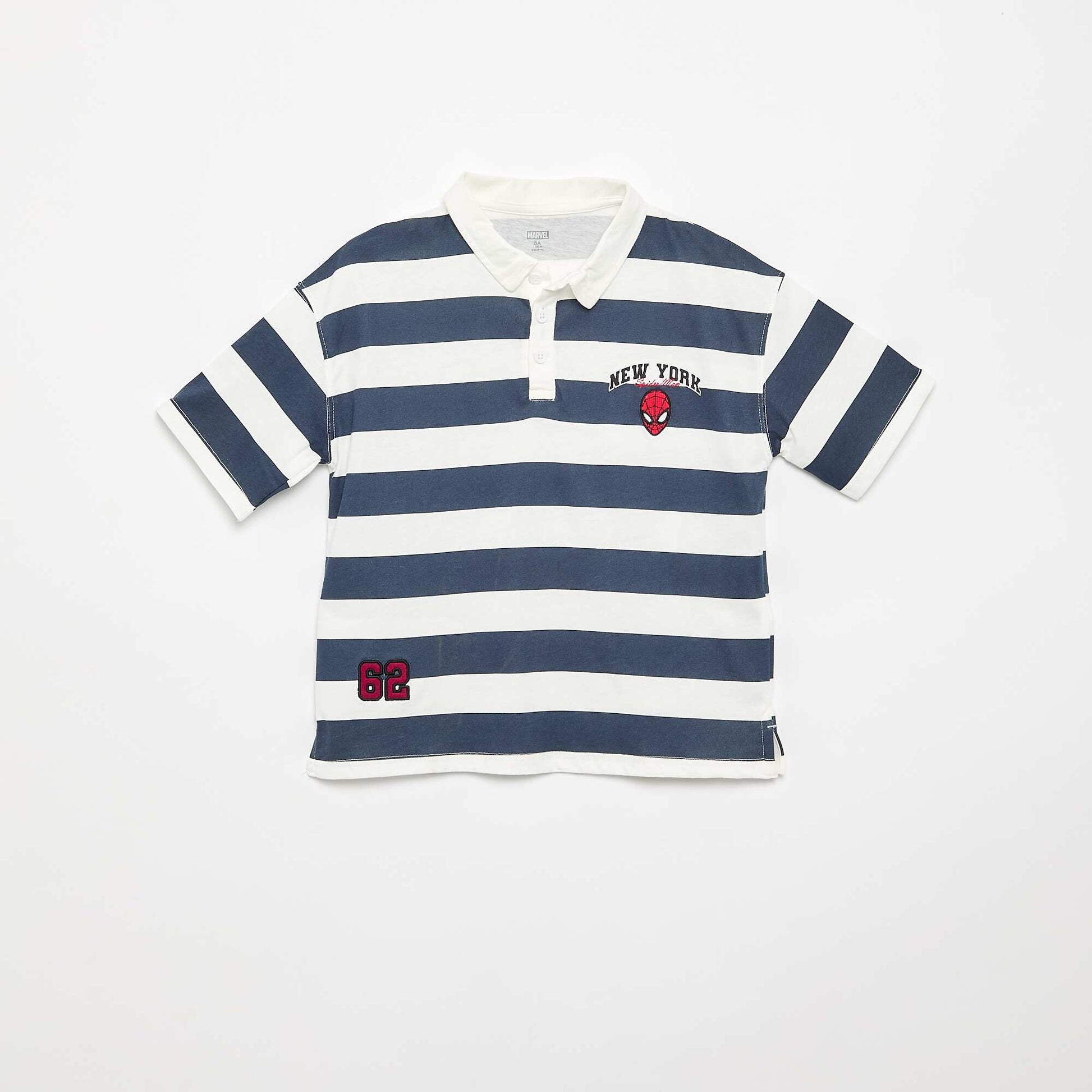 Marvel 'Spider-Man' Striped Short-Sleeve Polo Shirt BLUE