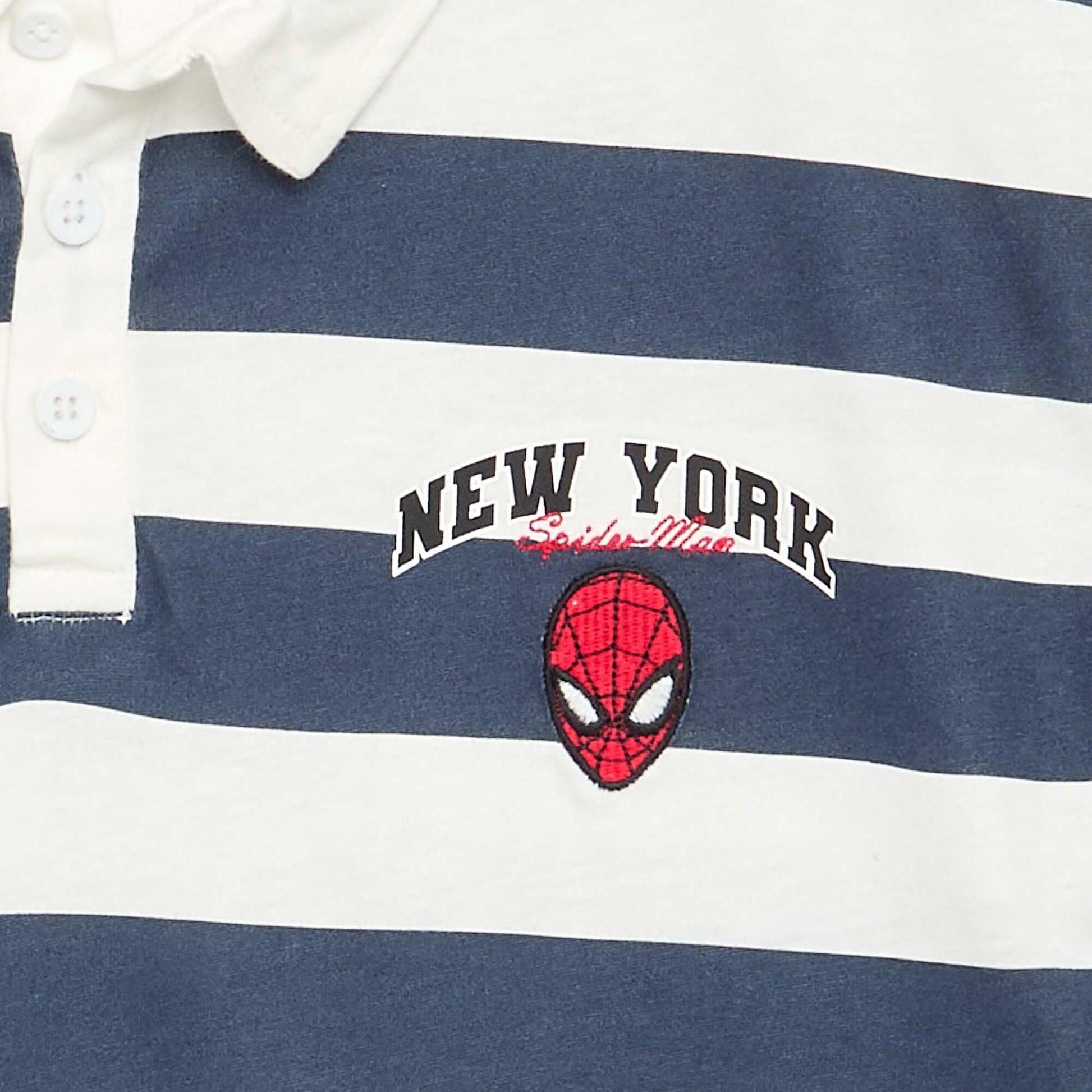 Marvel 'Spider-Man' Striped Short-Sleeve Polo Shirt BLUE