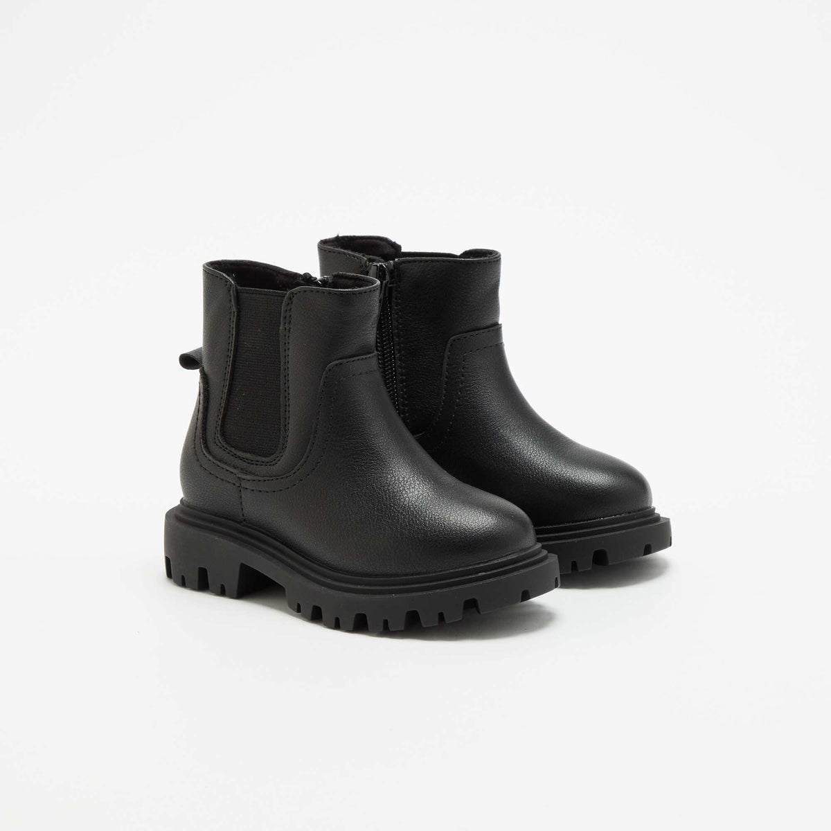 Faux Leather Boots BLACK