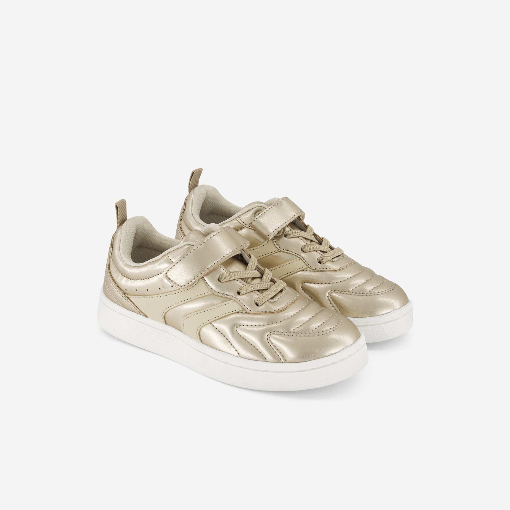 Golden sneakers with hook-and-loop straps YELLOW
