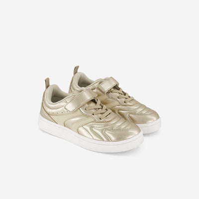 Golden sneakers with hook-and-loop straps YELLOW