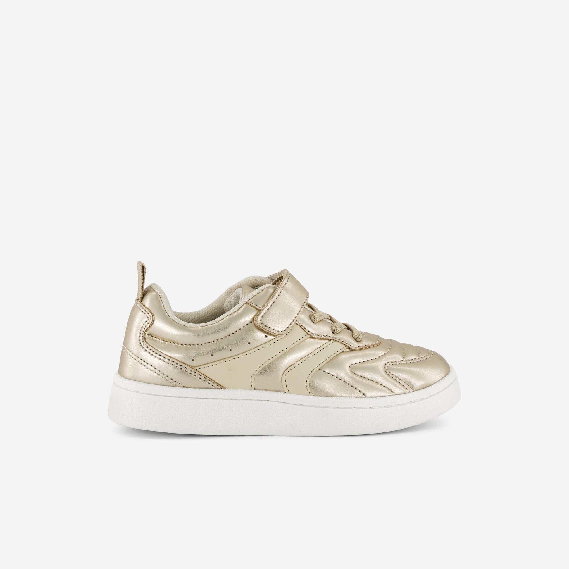 Golden sneakers with hook-and-loop straps YELLOW
