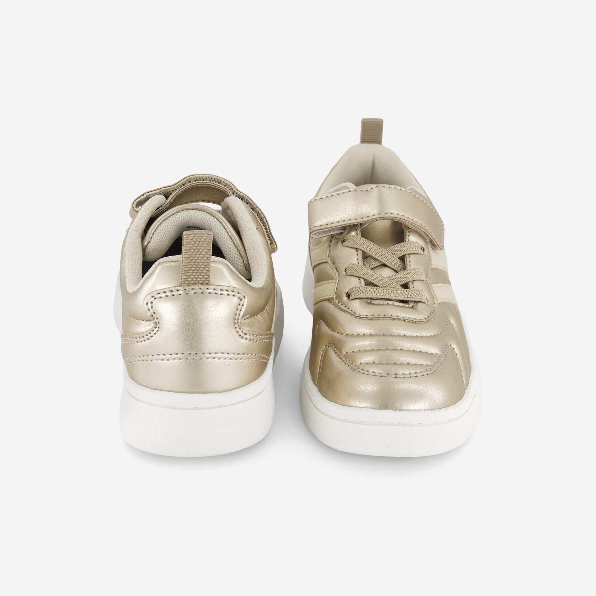 Golden sneakers with hook-and-loop straps YELLOW
