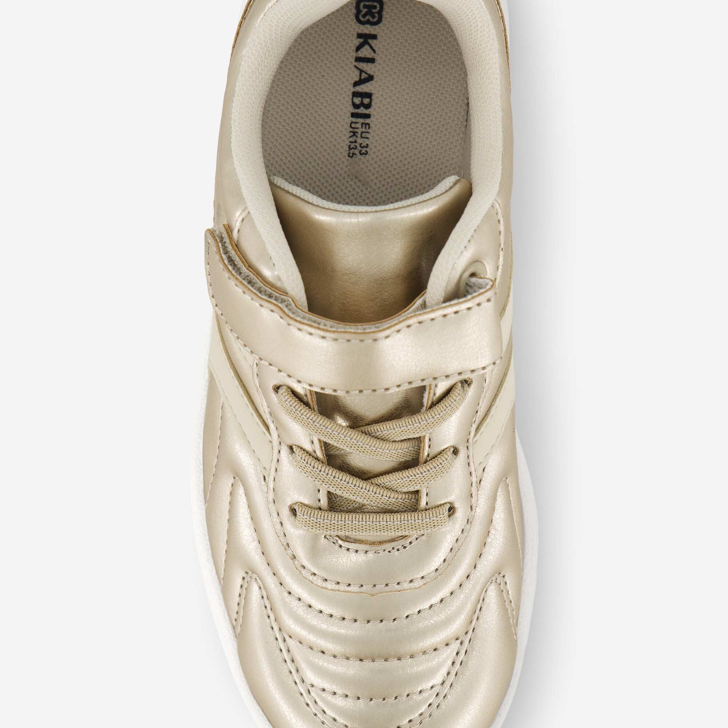 Golden sneakers with hook-and-loop straps YELLOW
