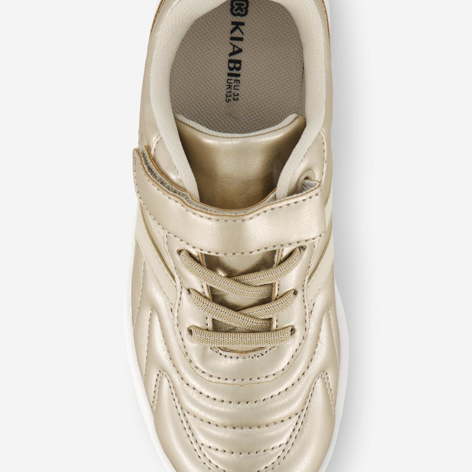 Golden sneakers with hook-and-loop straps YELLOW