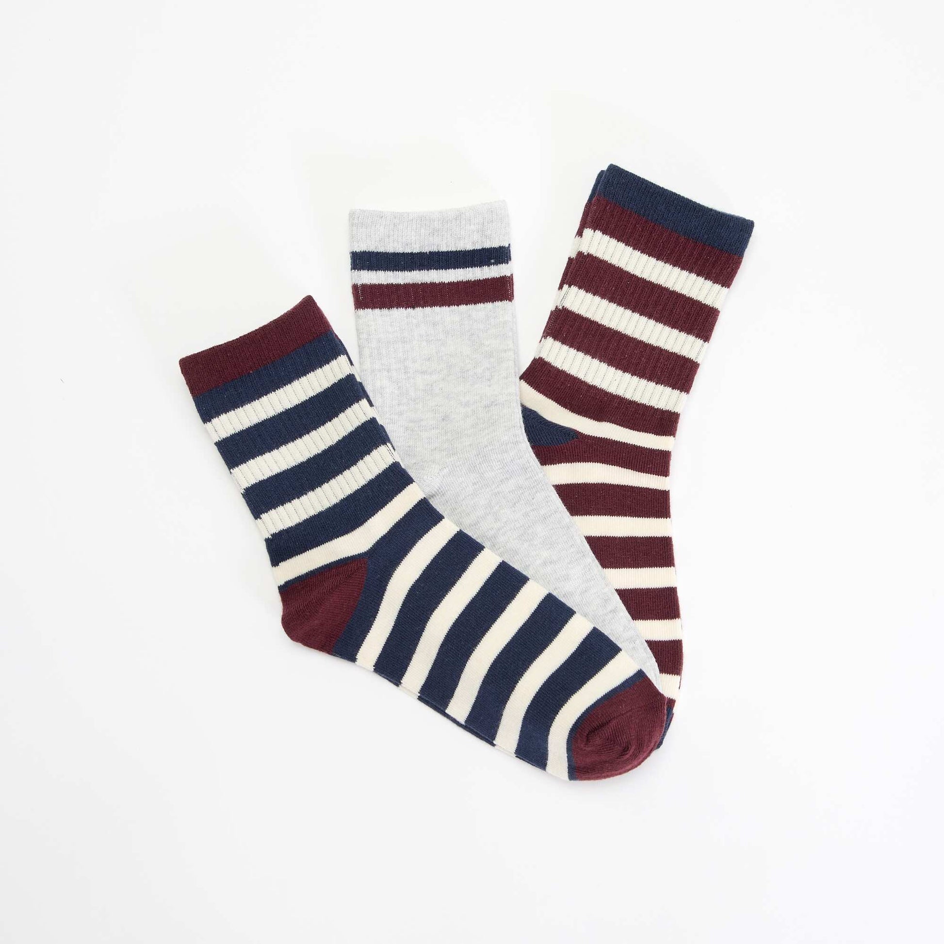 Pack of 3 Striped Socks BLUE