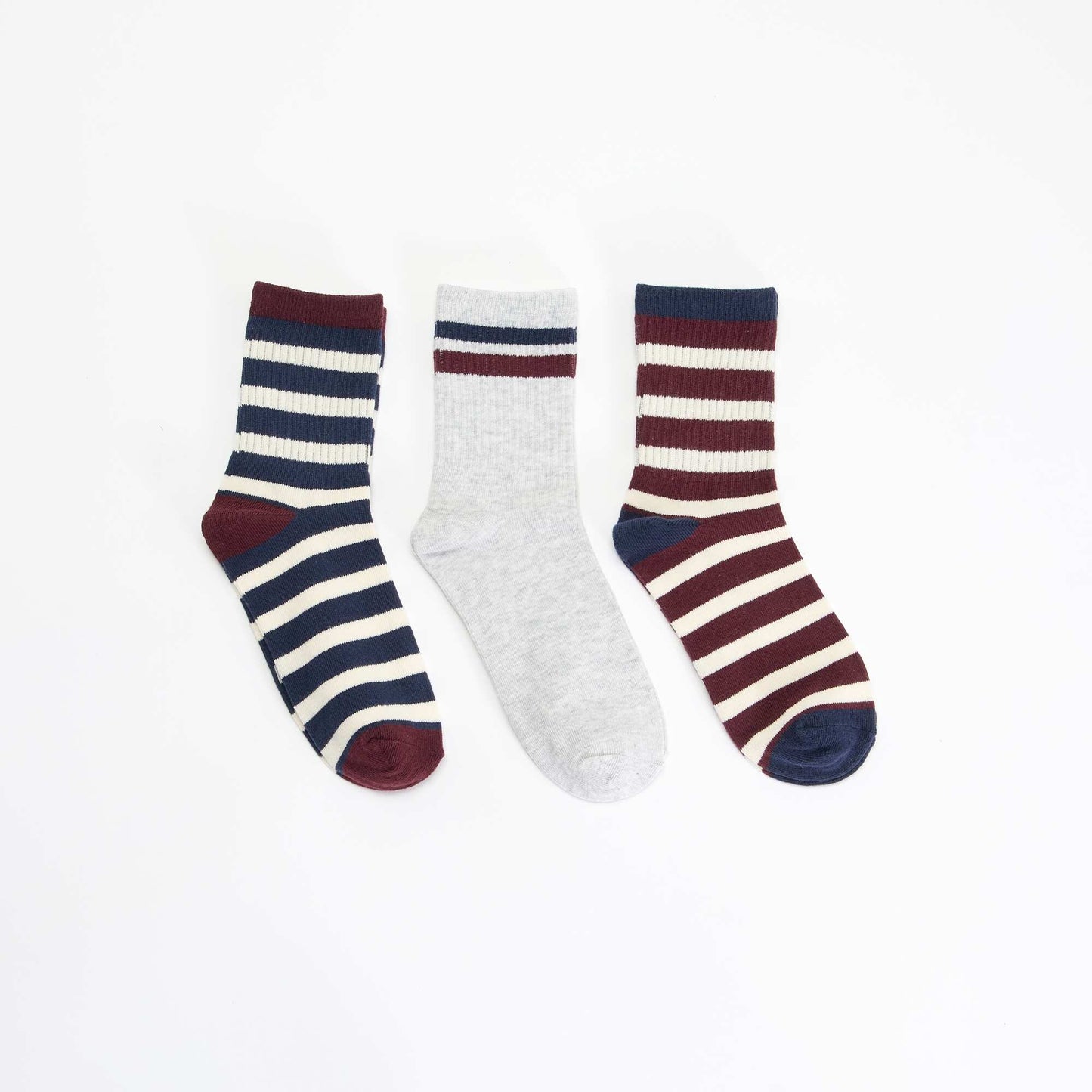 Pack of 3 Striped Socks BLUE