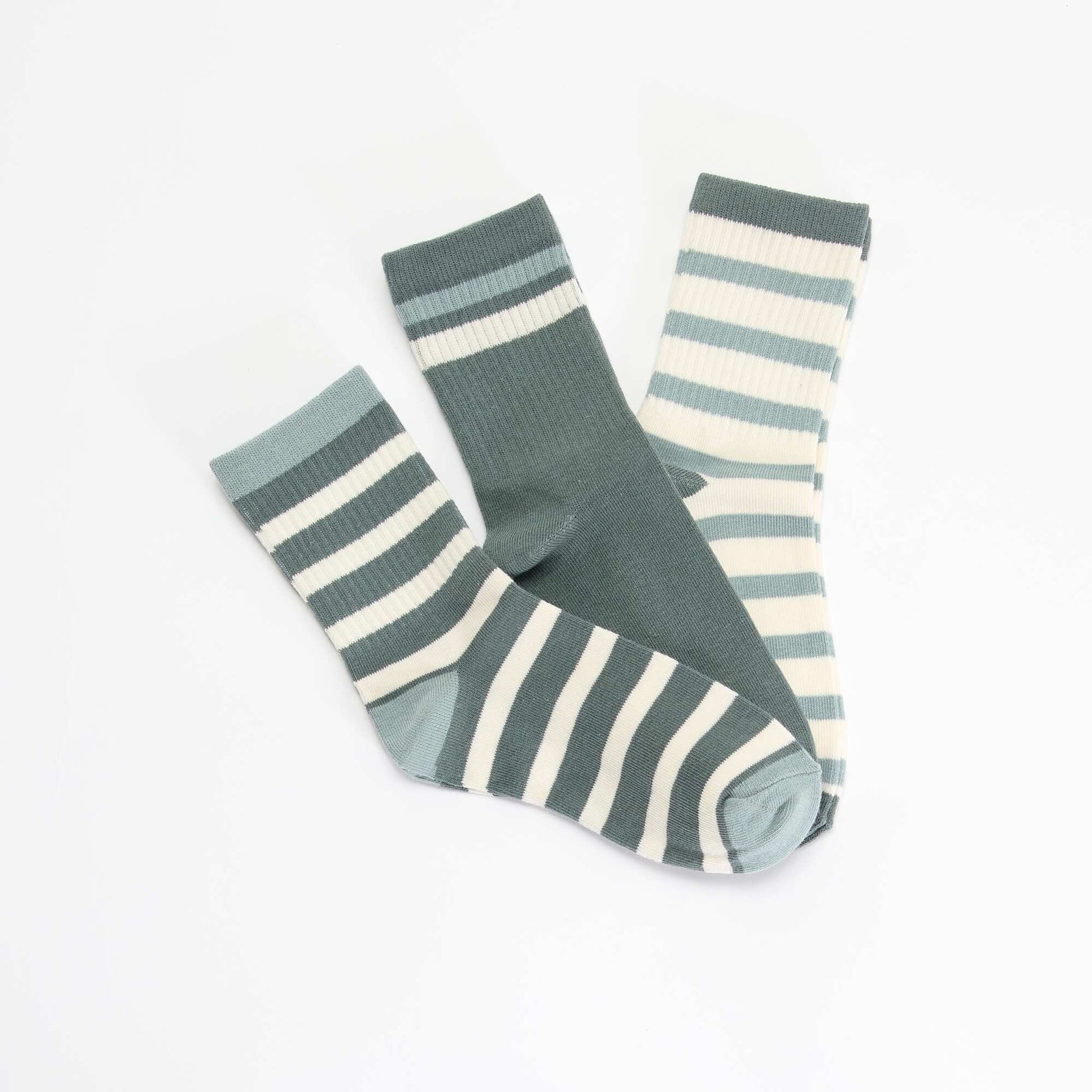 Pack of 3 Striped Socks GREEN