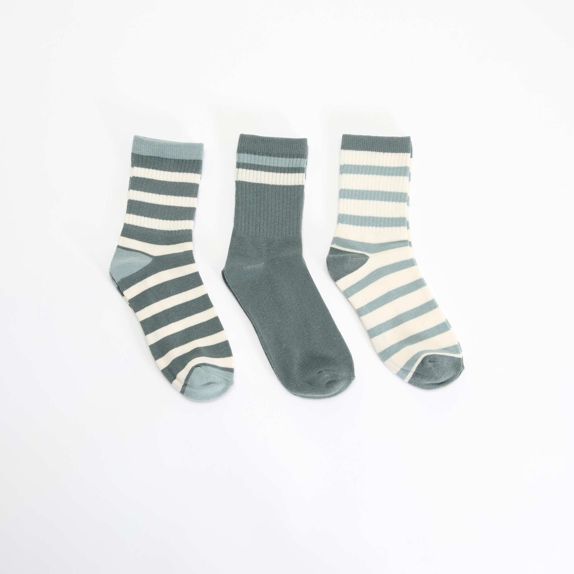 Pack of 3 Striped Socks GREEN