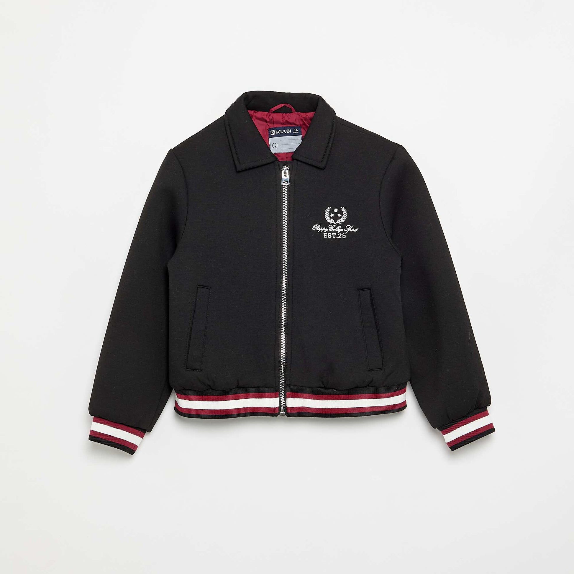 Varsity-style jacket with long sleeves BLACK