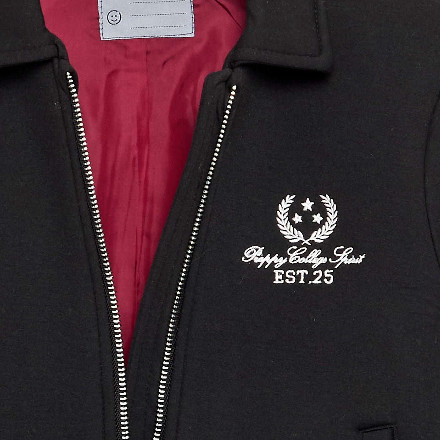 Varsity-style jacket with long sleeves BLACK