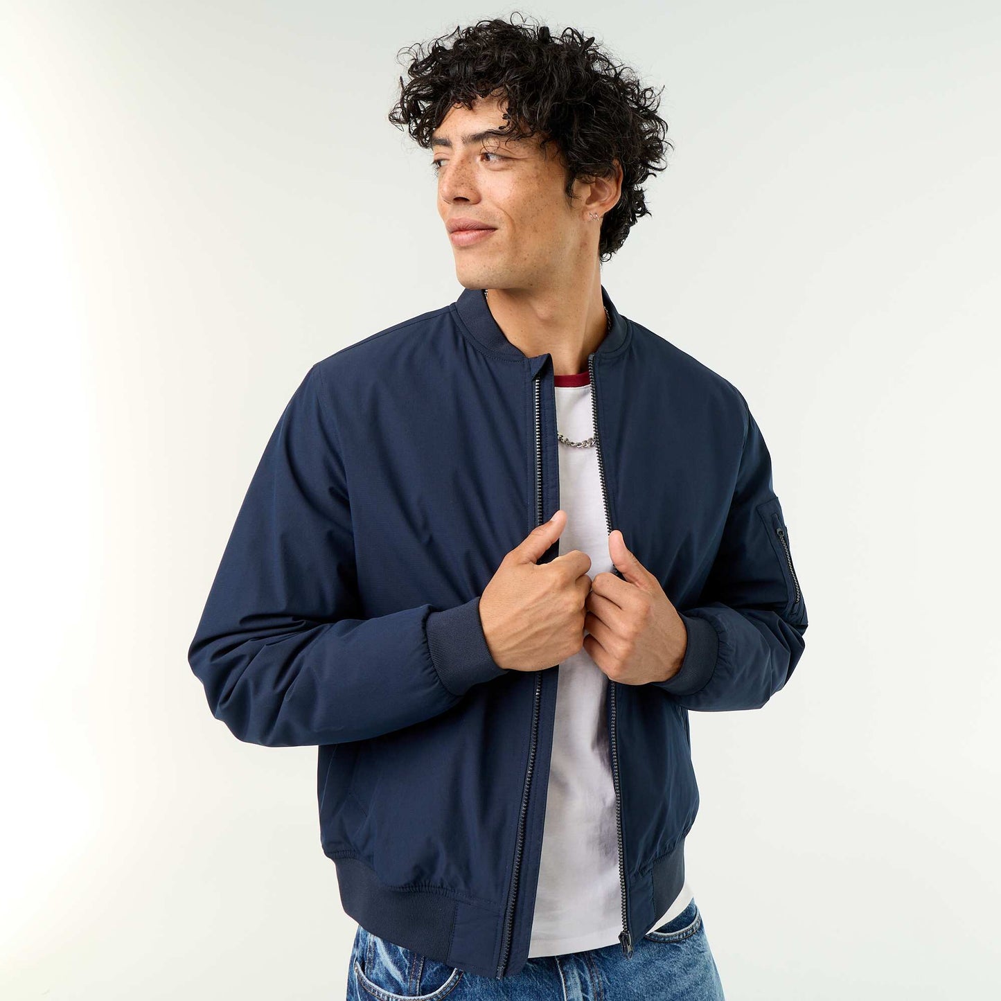 Short aviator jacket BLUE