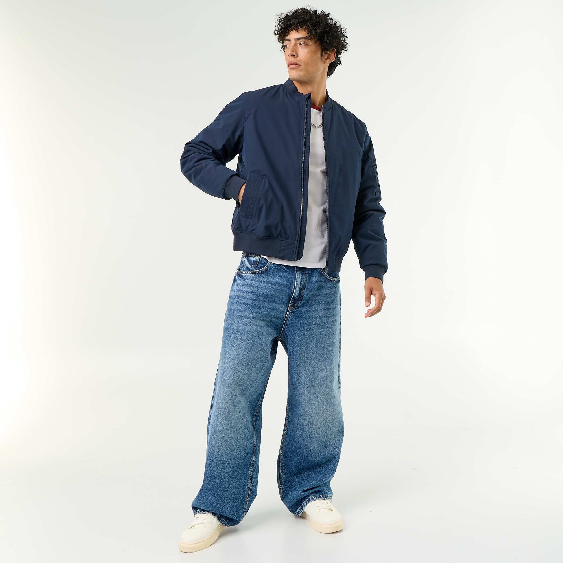 Short aviator jacket BLUE