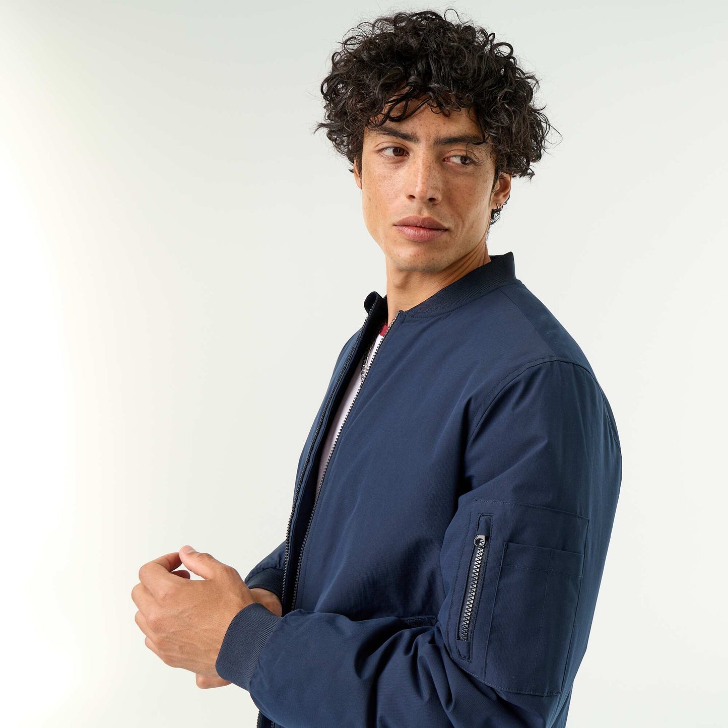 Short aviator jacket BLUE