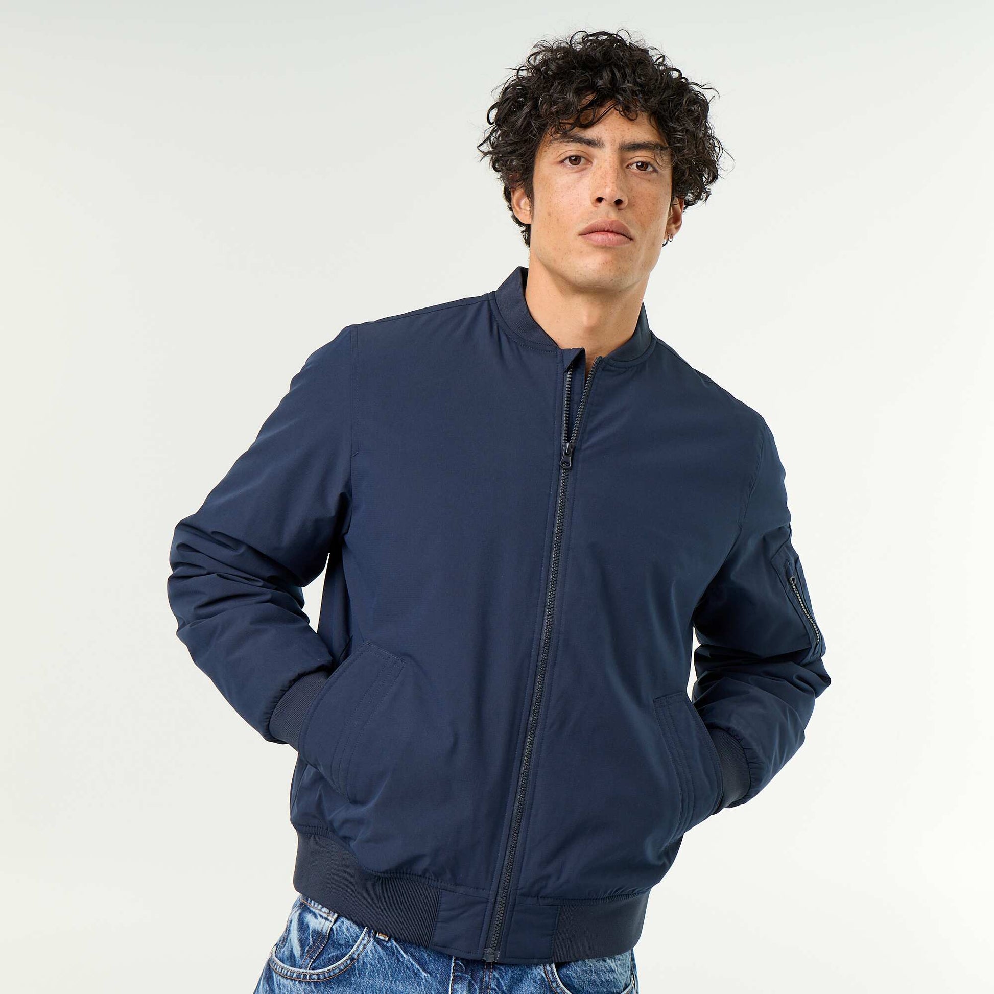 Short aviator jacket BLUE