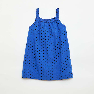 Strappy Dress with Ruffled Collar BLUE