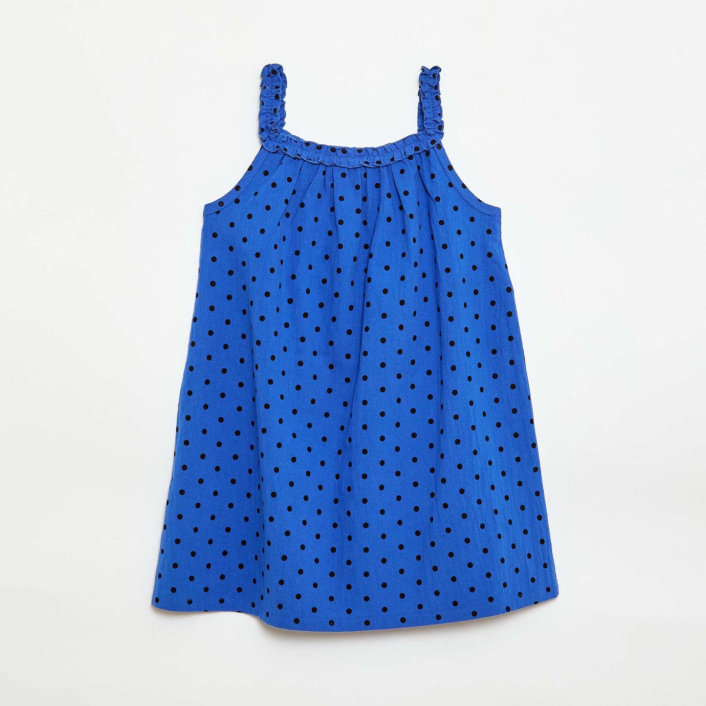 Strappy Dress with Ruffled Collar BLUE