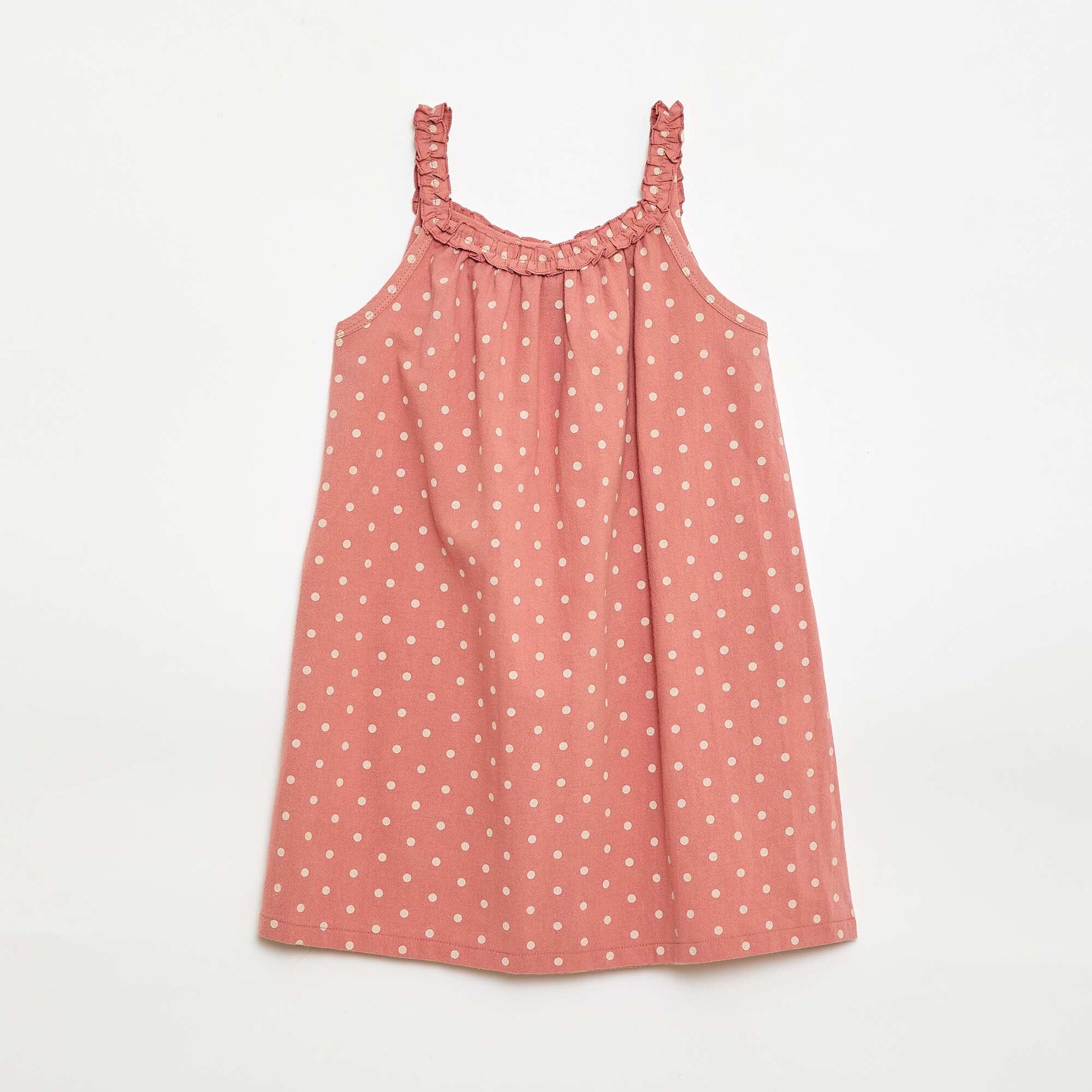 Strappy Dress with Ruffled Collar PINK