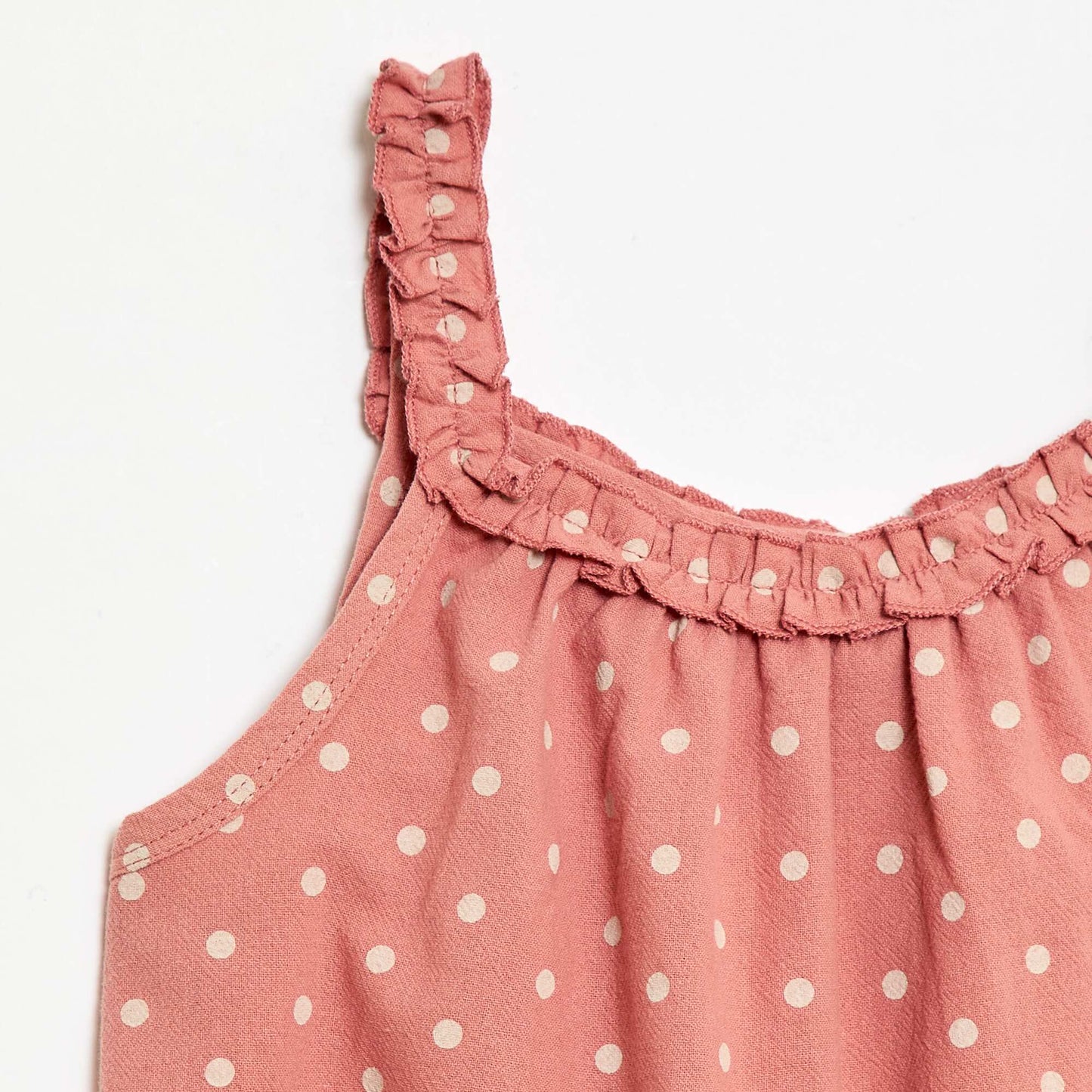 Strappy Dress with Ruffled Collar PINK