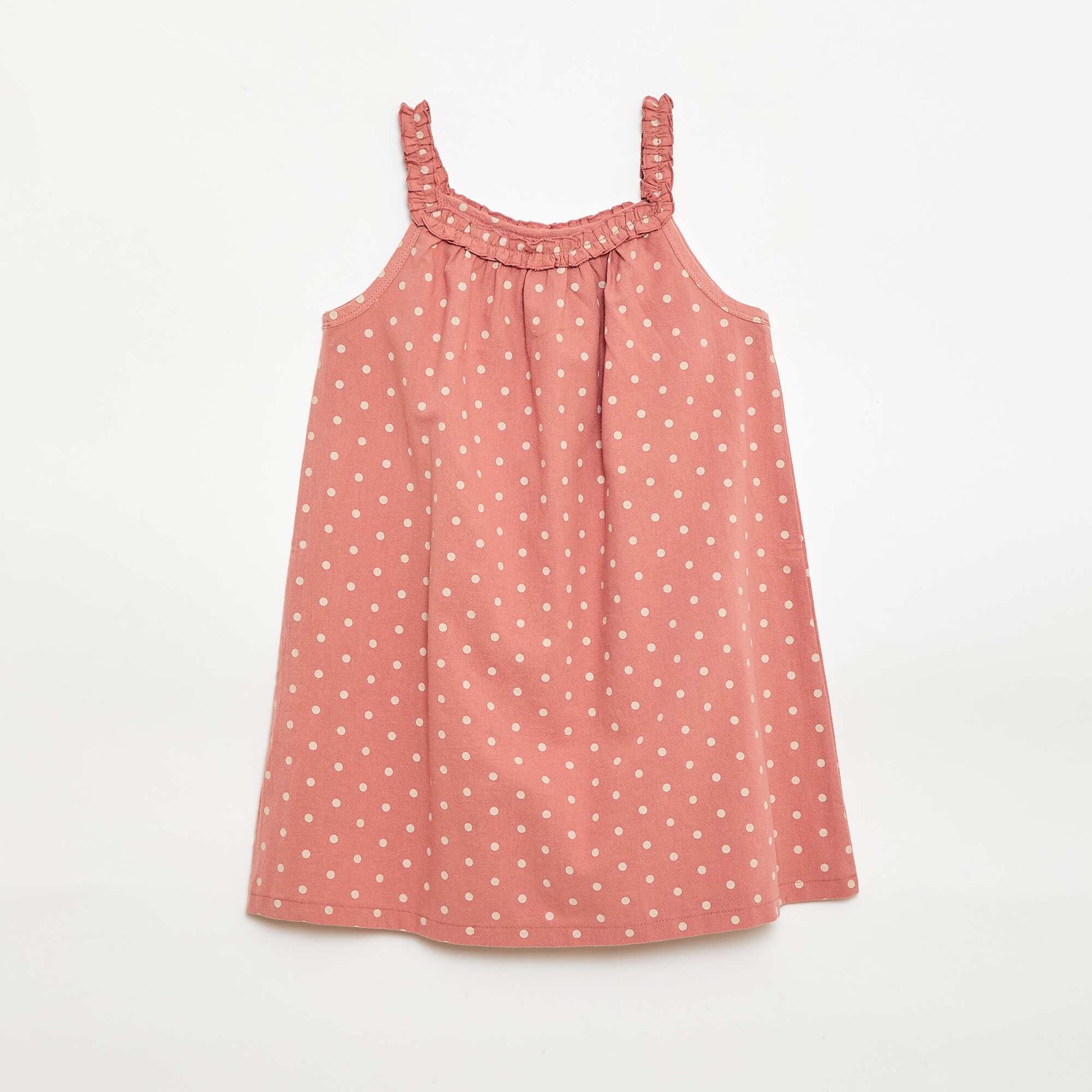 Strappy Dress with Ruffled Collar PINK