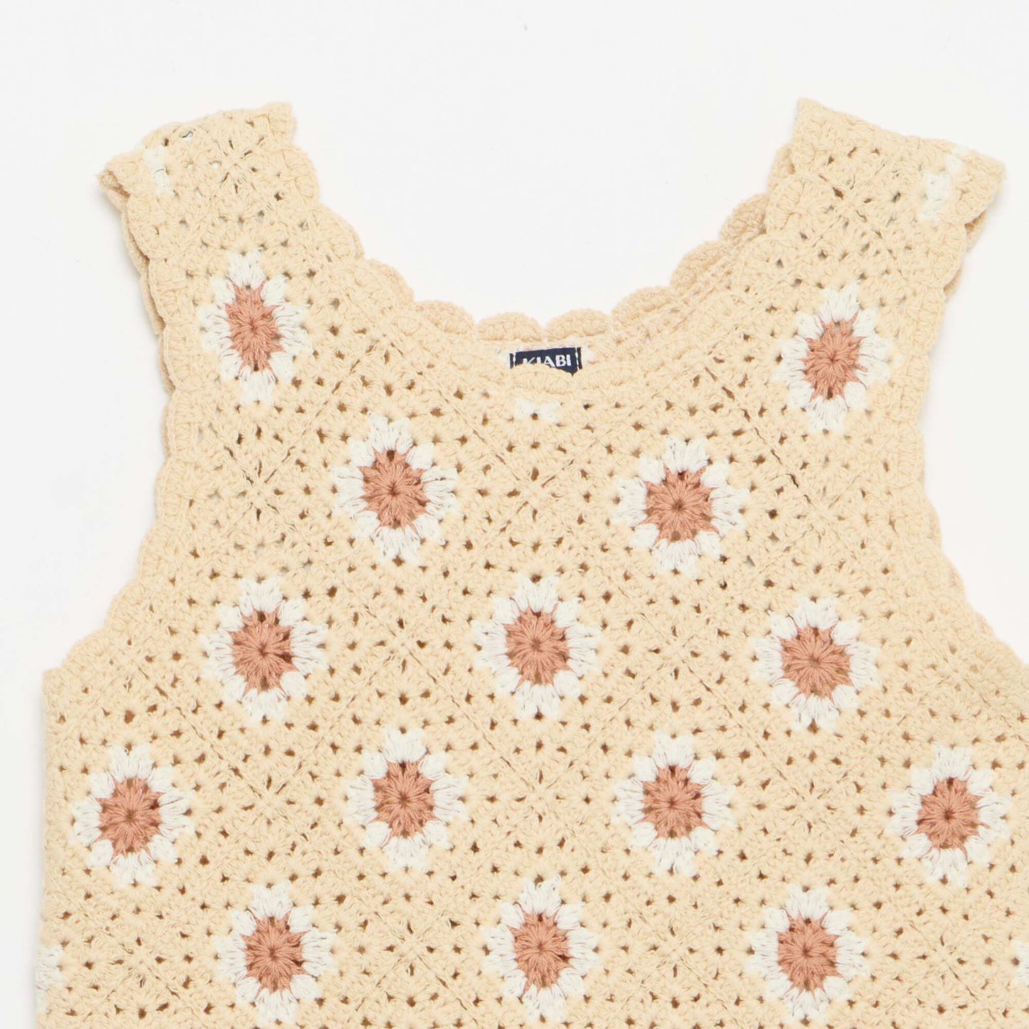 Patterned crochet dress BEIGE