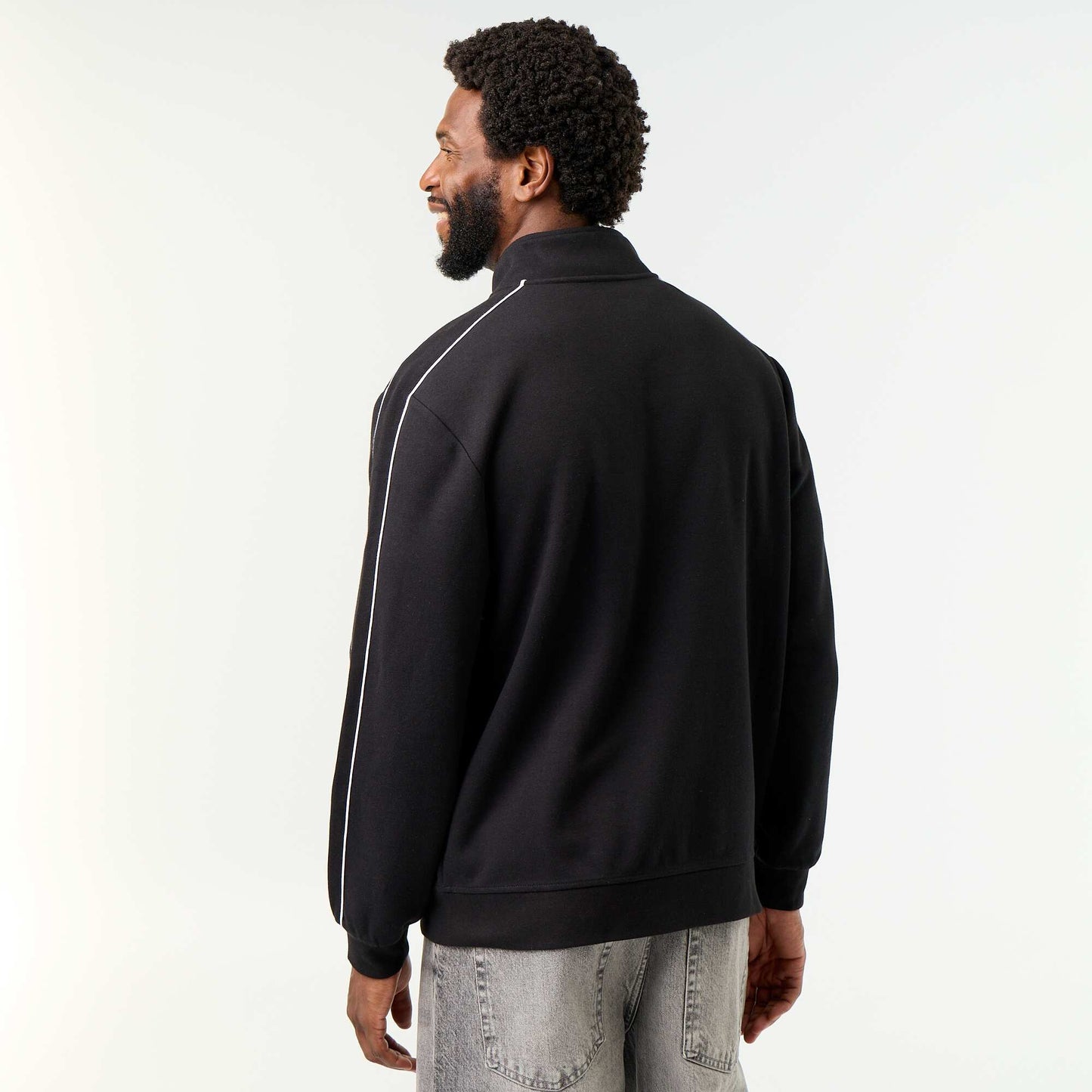 Zipped Fleece Sweatshirt BLACK