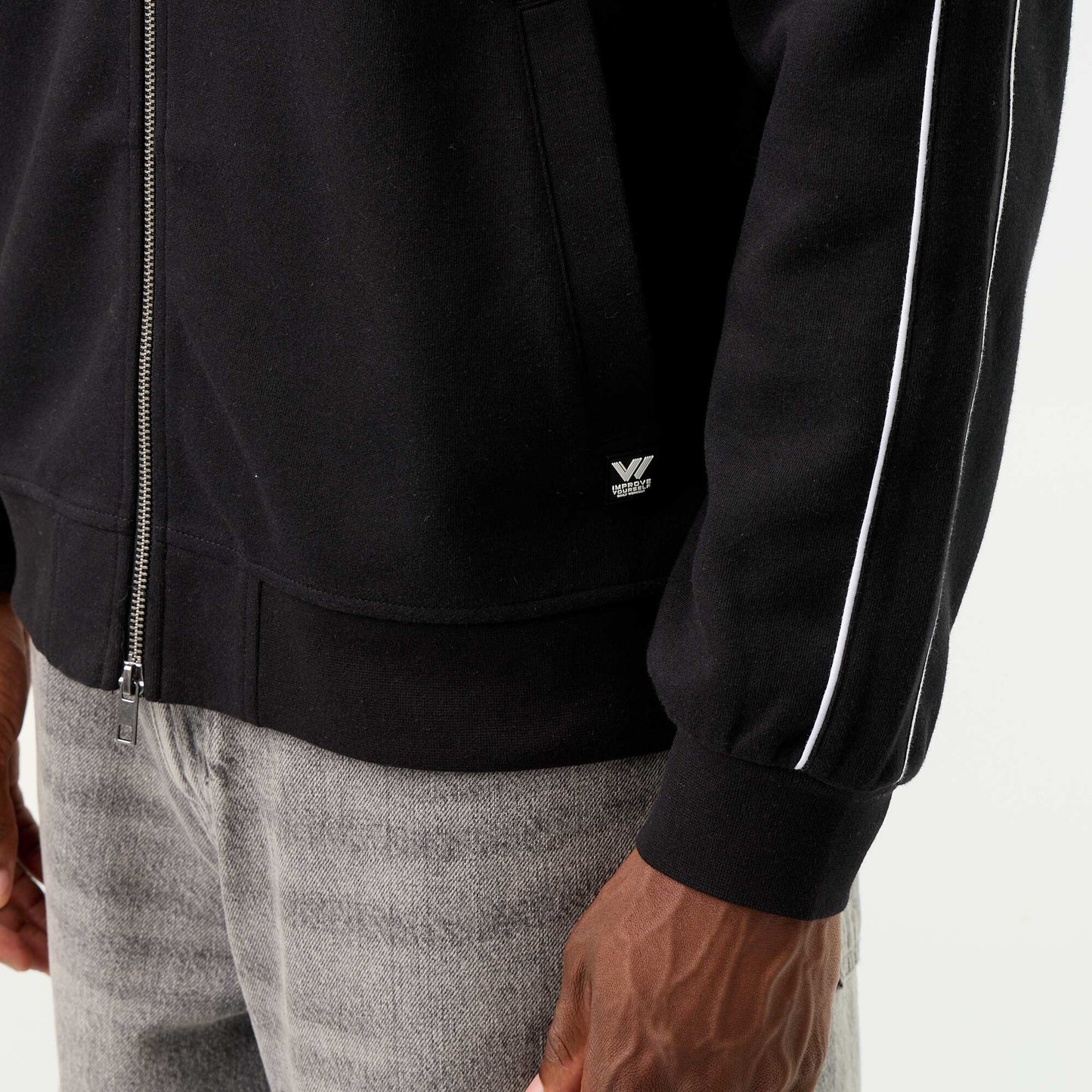 Zipped Fleece Sweatshirt BLACK