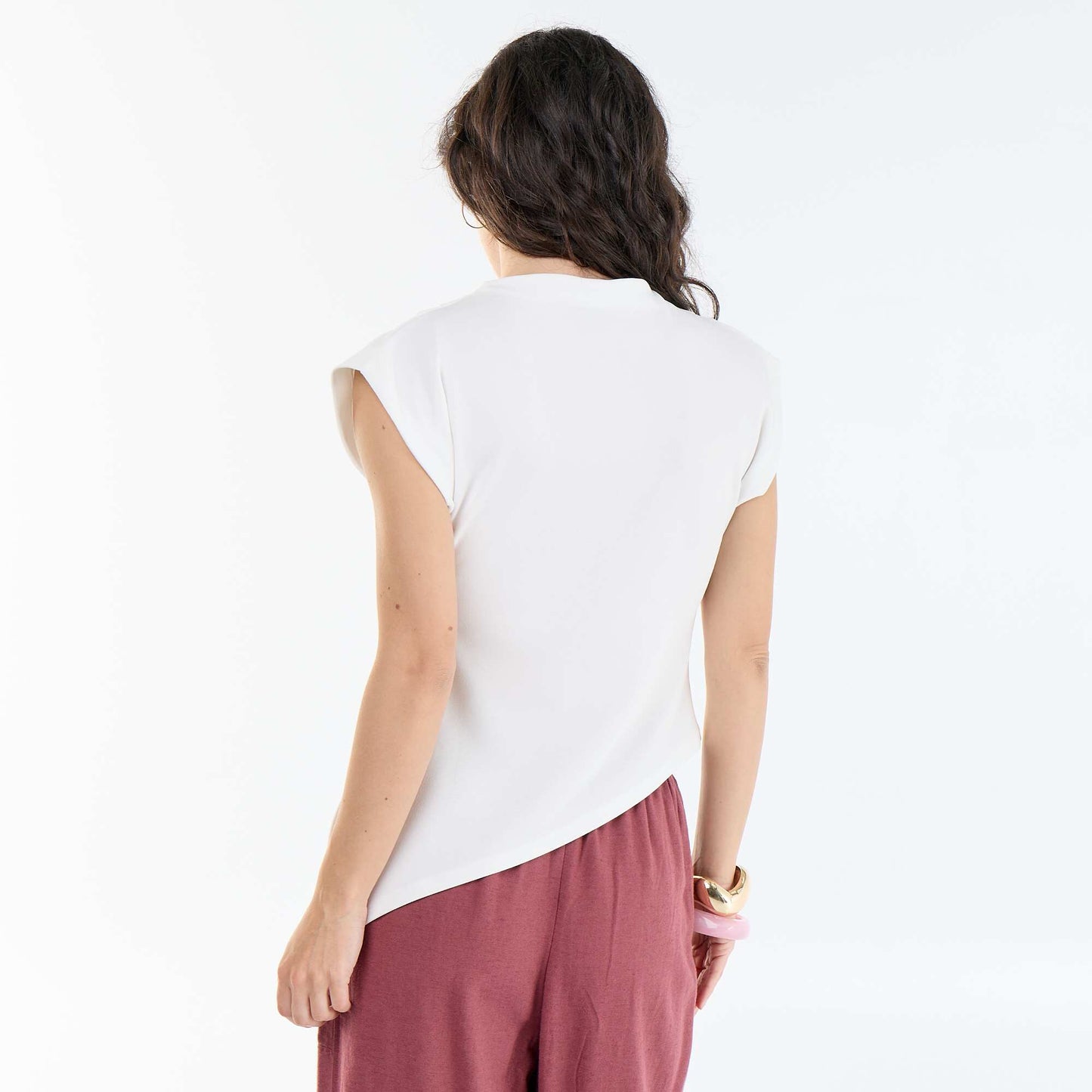 Asymmetrical Sleeveless Tank Top WHITE
