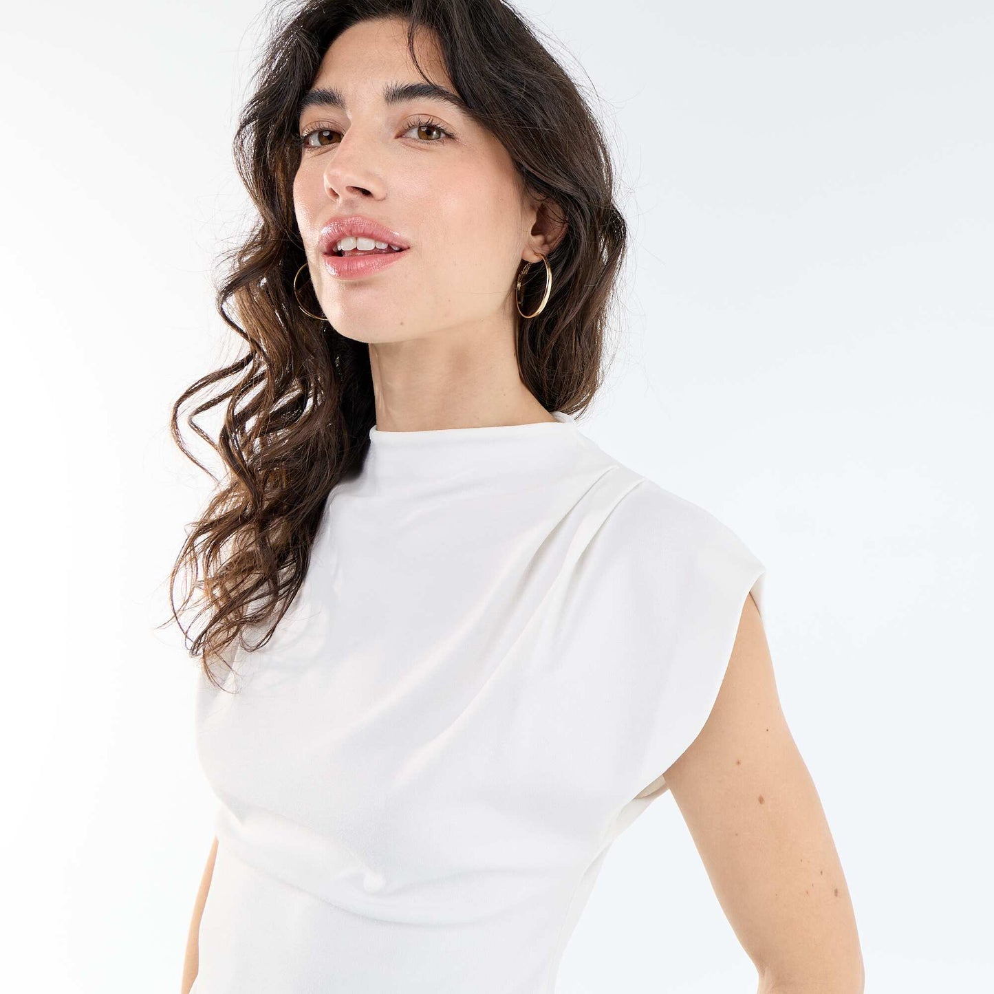 Asymmetrical Sleeveless Tank Top WHITE