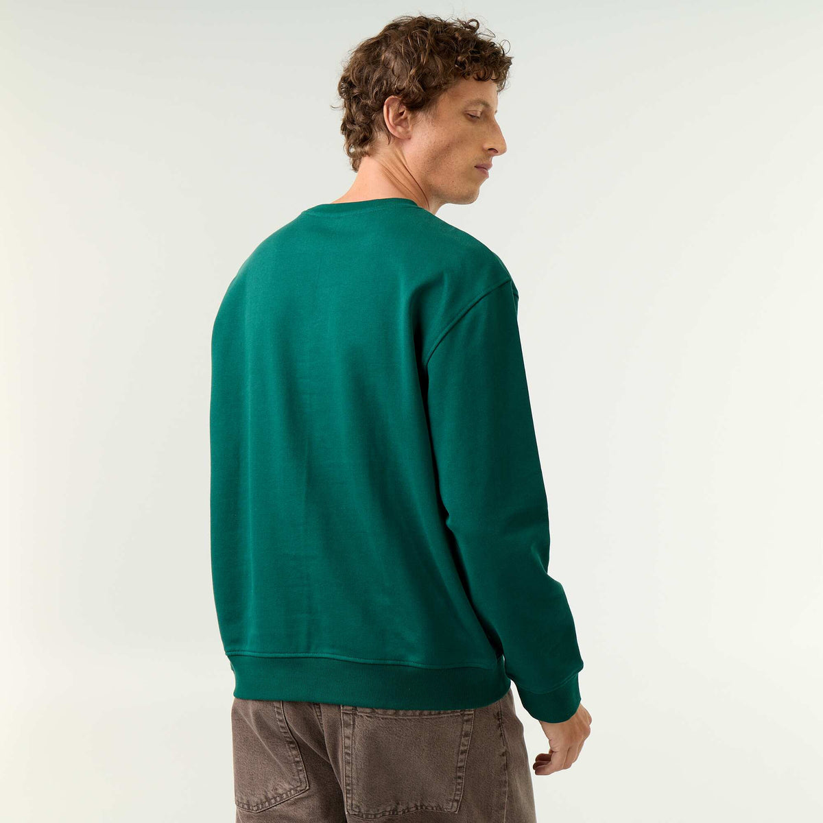 Sportswear style sweatshirt with embroidered lettering GREEN