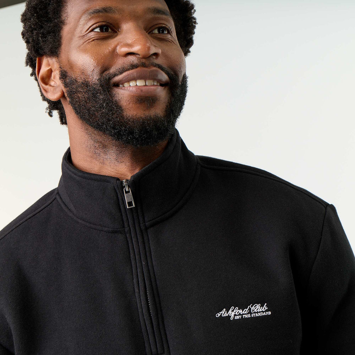 Quarter-zip sweatshirt BLACK