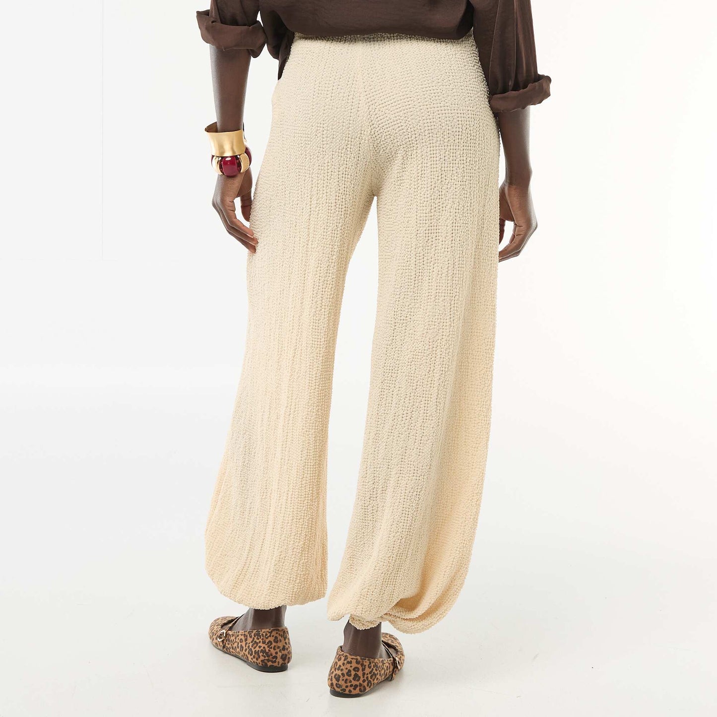 Crinkle Knit Pants BEIGE