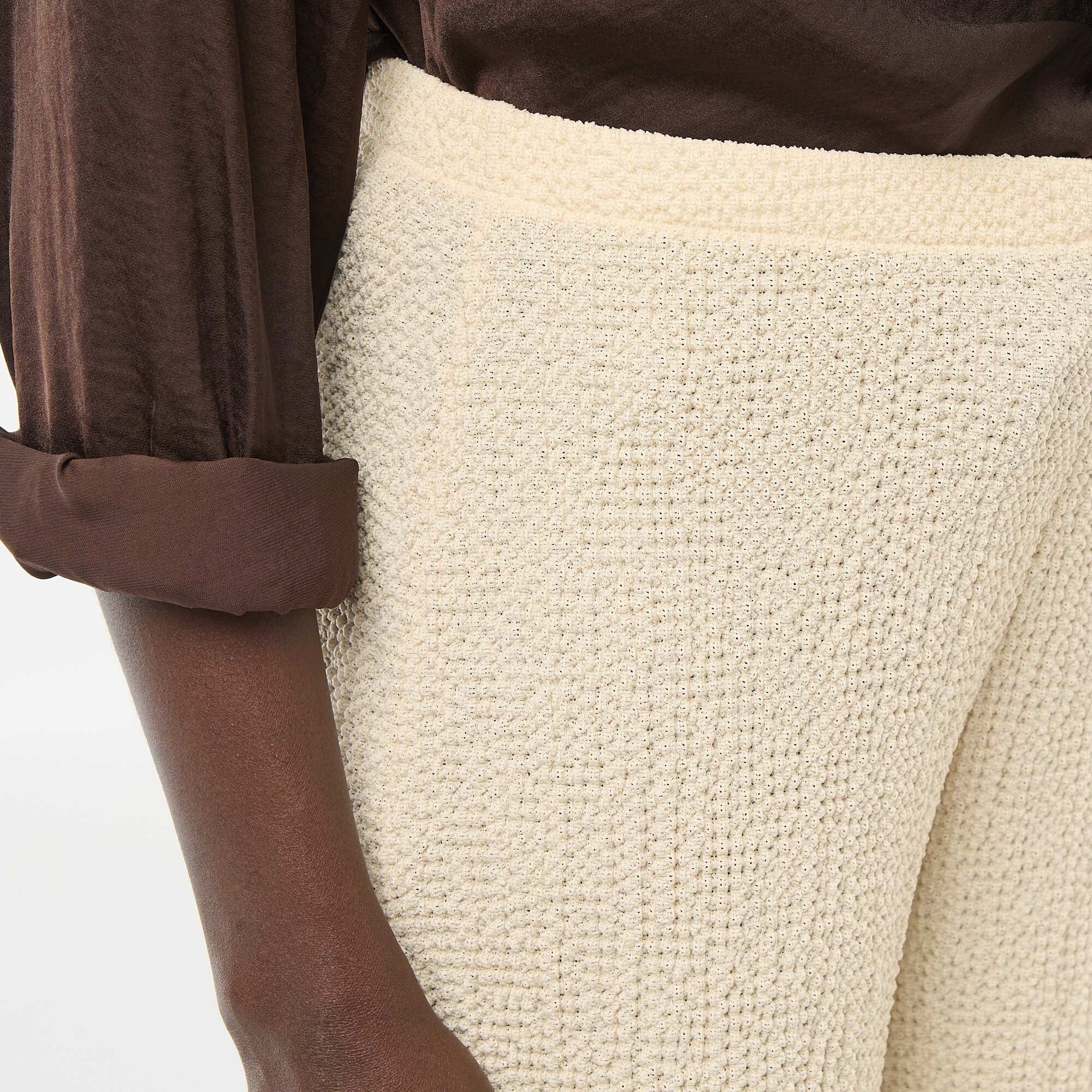 Crinkle Knit Pants BEIGE