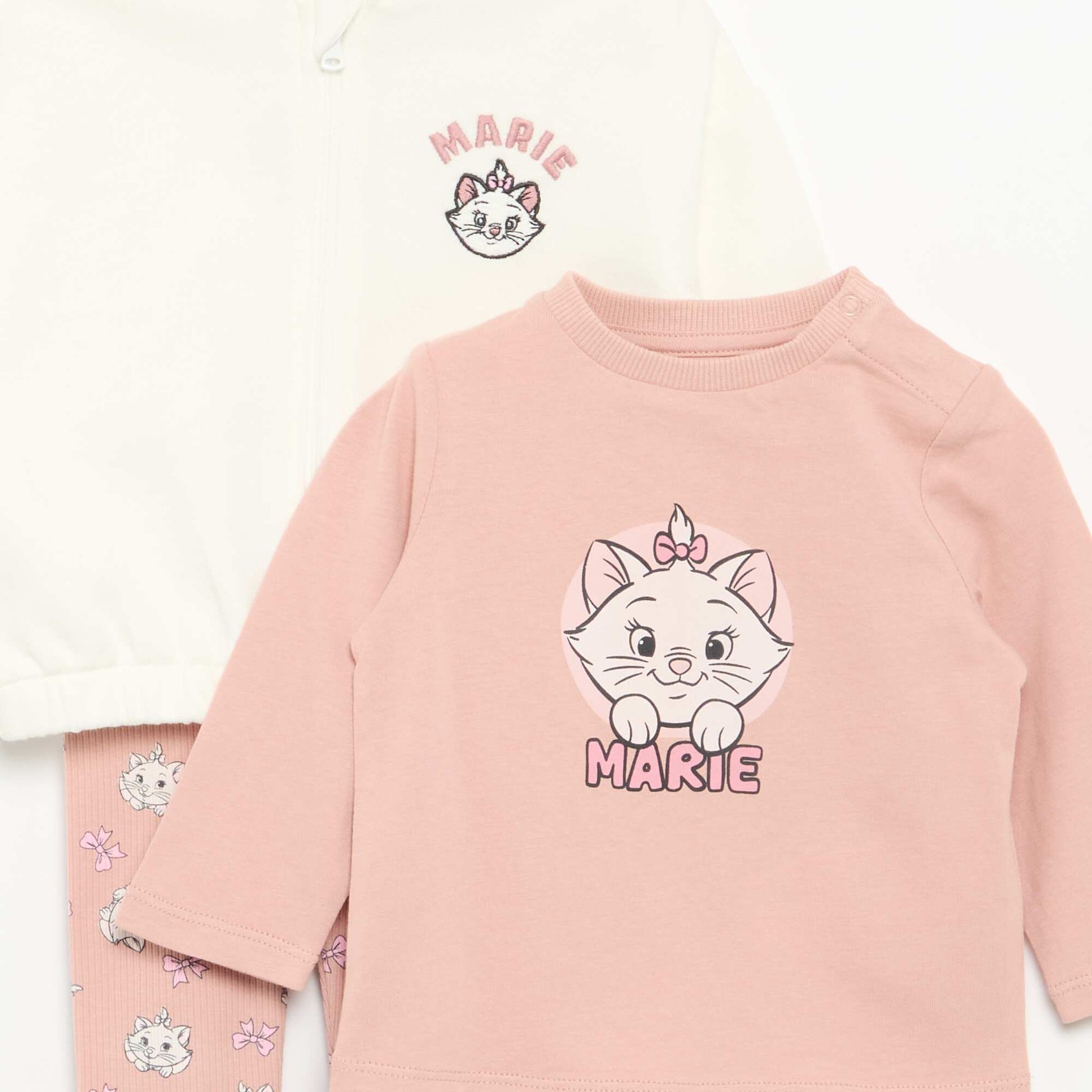 'Disney' 3-piece set - hooded sweatshirt + T-shirt + leggings PINK