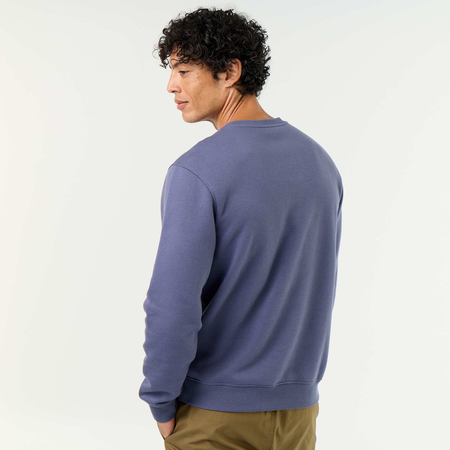 Plain Brushed Fleece Sweatshirt BLUE