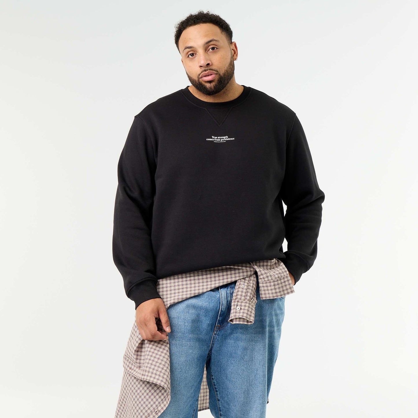 Printed Fleece Sweatshirt BLACK