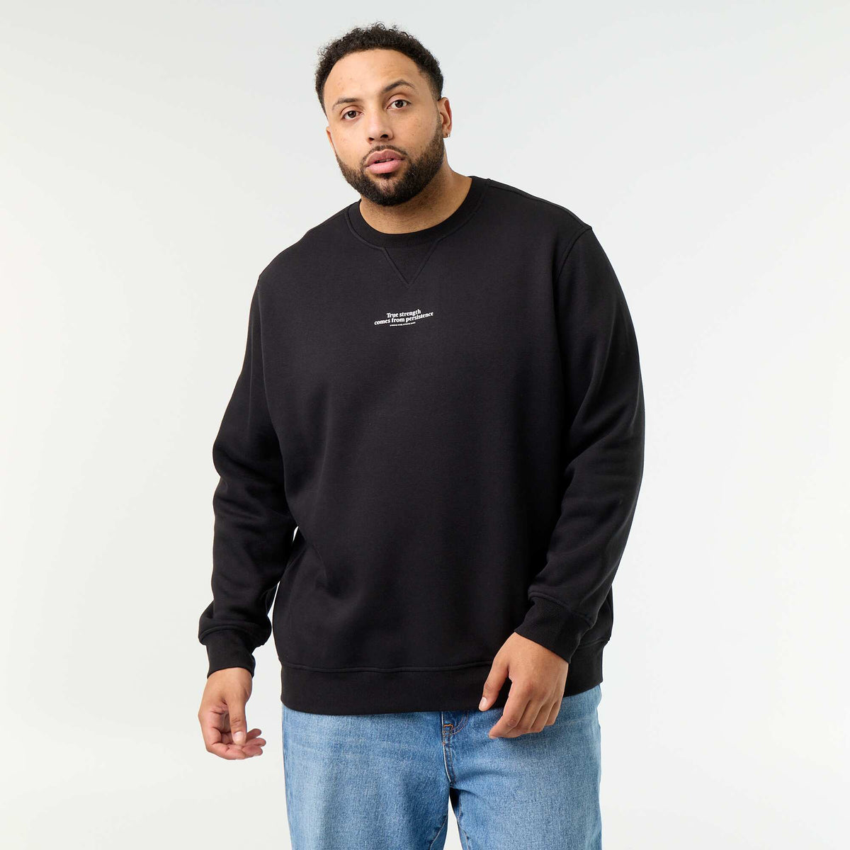 Printed Fleece Sweatshirt BLACK