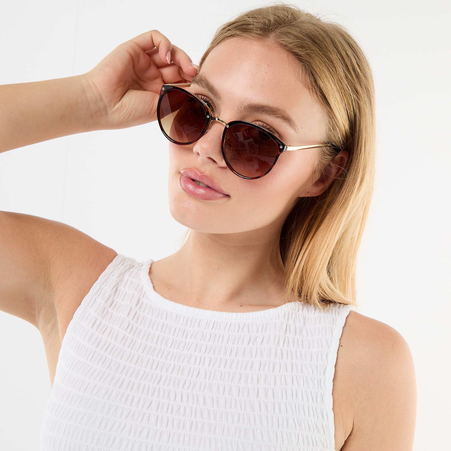 Sleeveless Stretch T-shirt WHITE