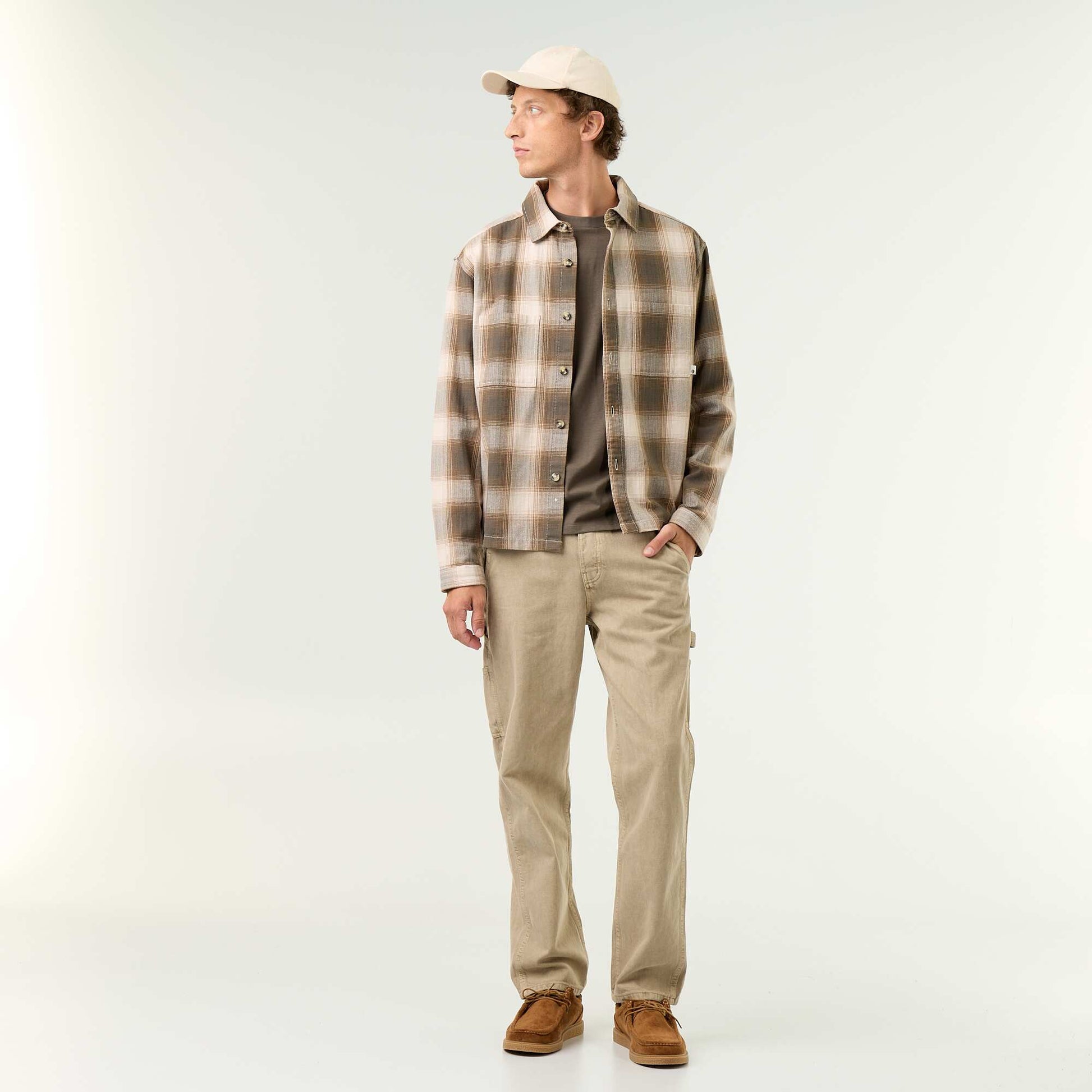 Patterned Overshirt KHAKI