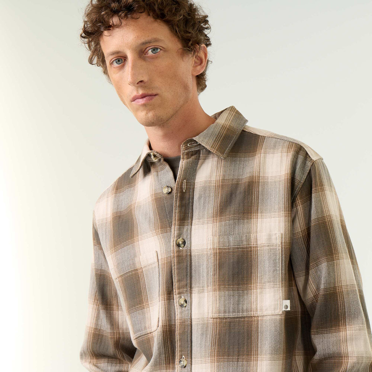 Patterned Overshirt KHAKI