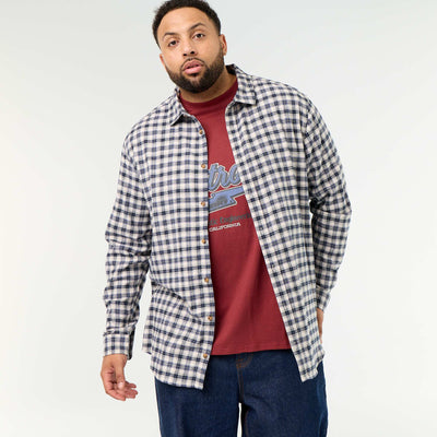 Patterned flannel shirt BLUE