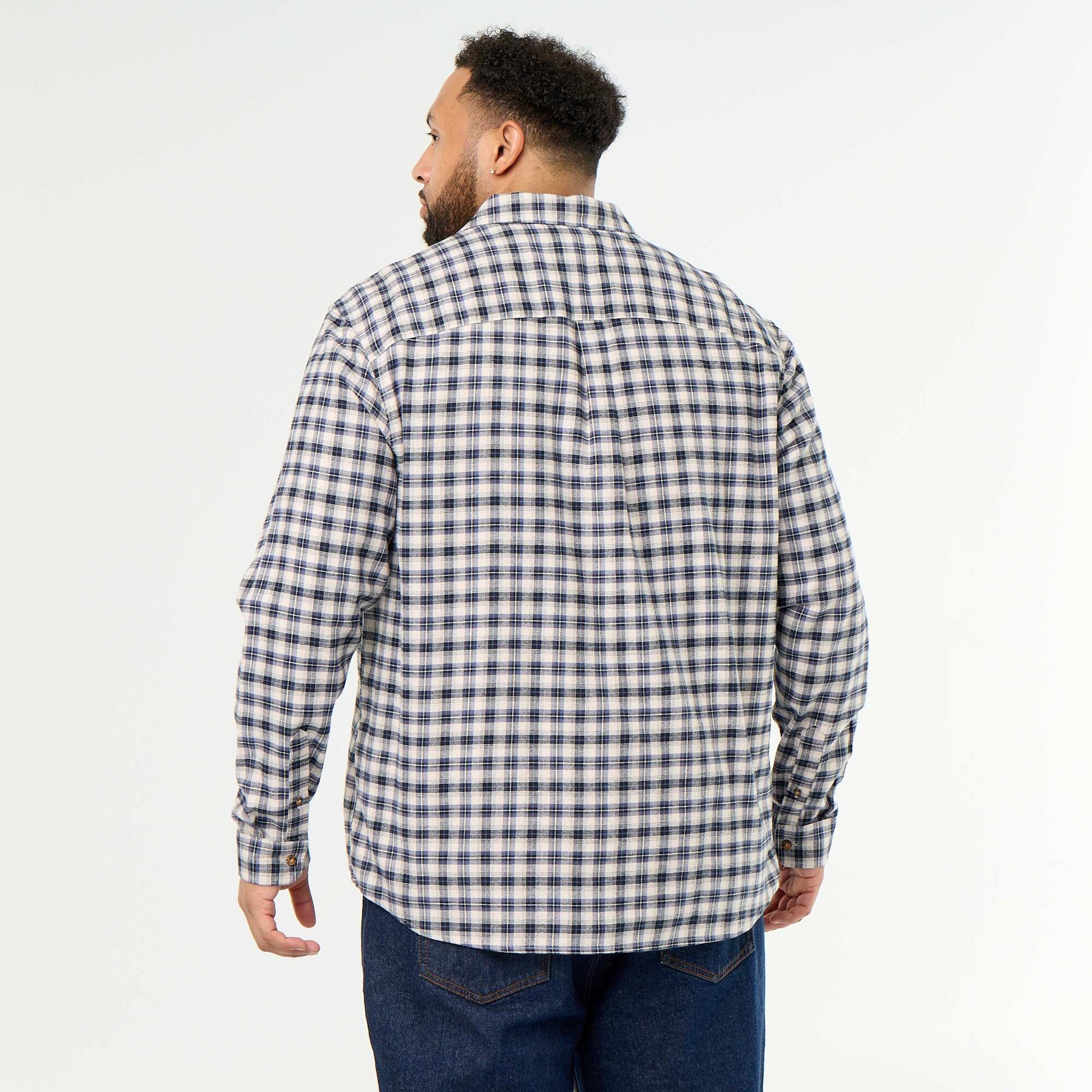 Patterned flannel shirt BLUE