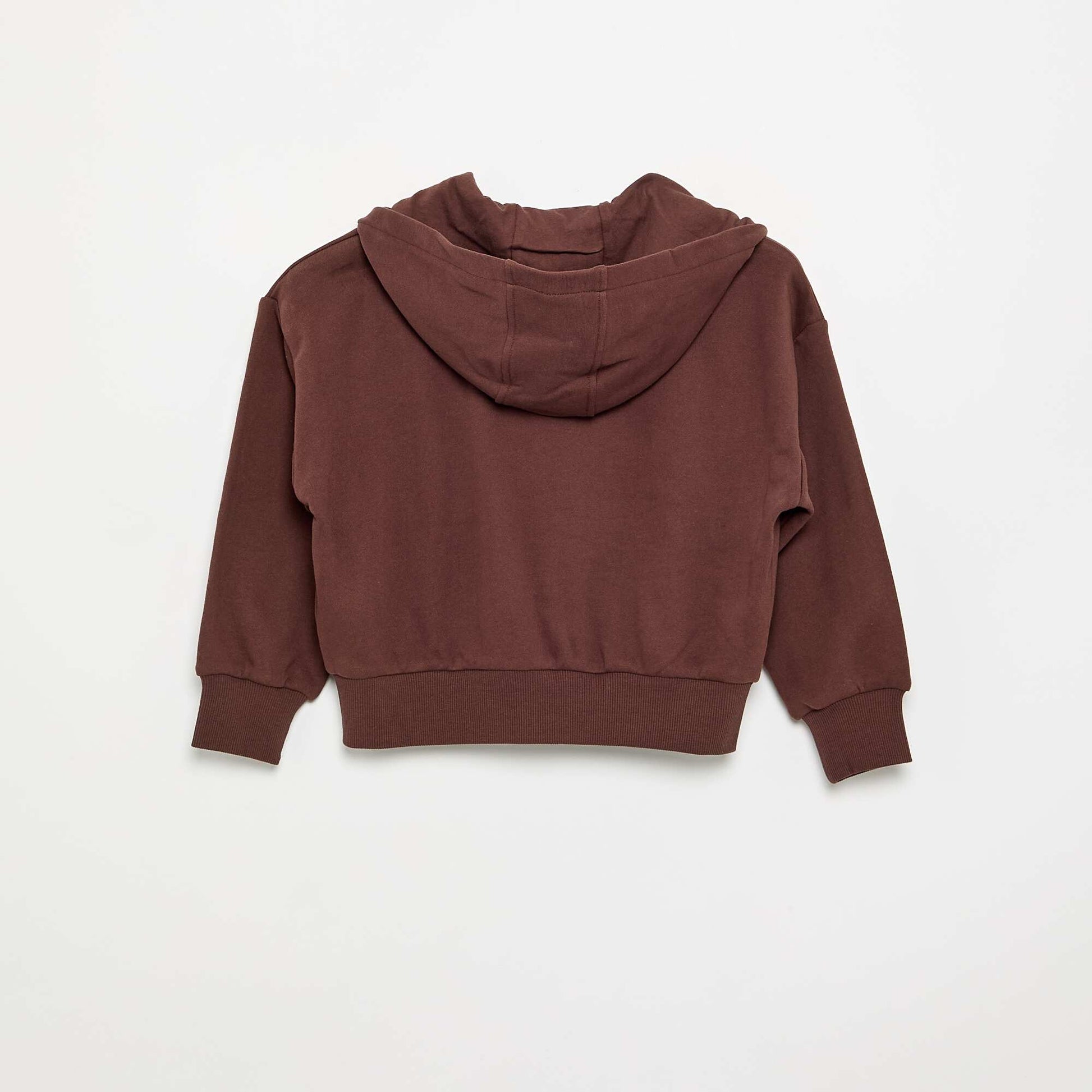 Hooded Zip-Up Sweatshirt BROWN