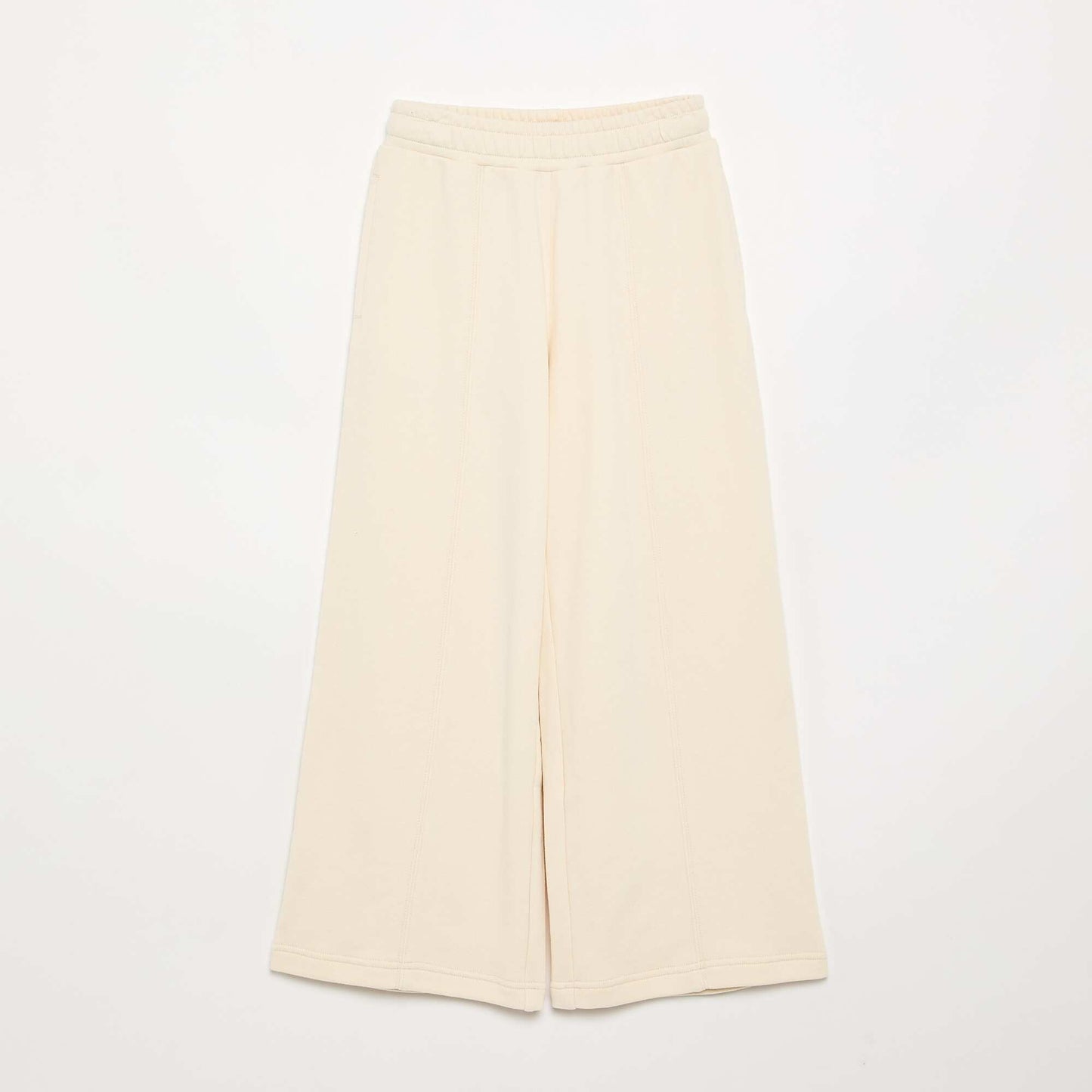 Solid Color Wide Leg Pants ECRU