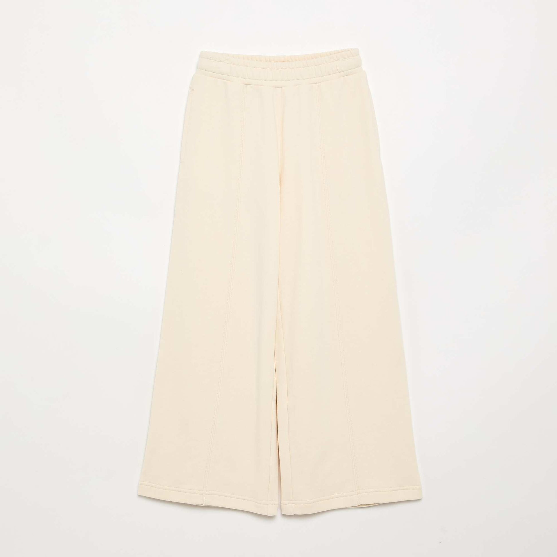 Solid Color Wide Leg Pants ECRU