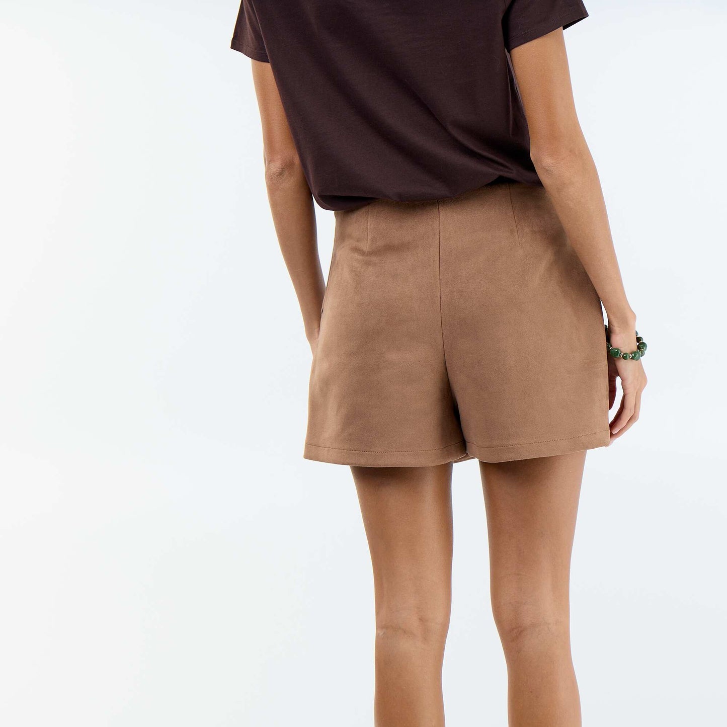 Faux suede skort BROWN