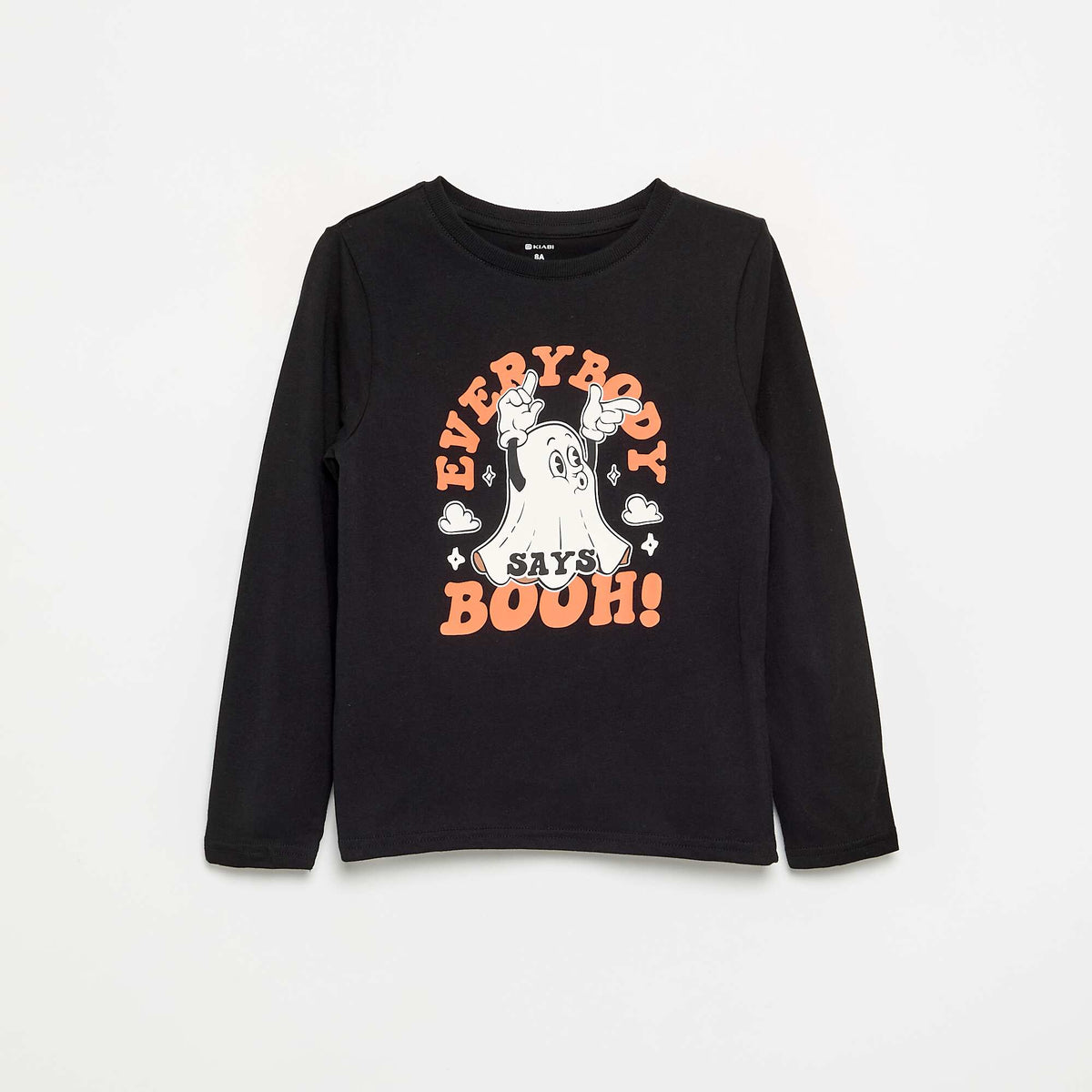 Long-sleeved printed T-shirt BLACK